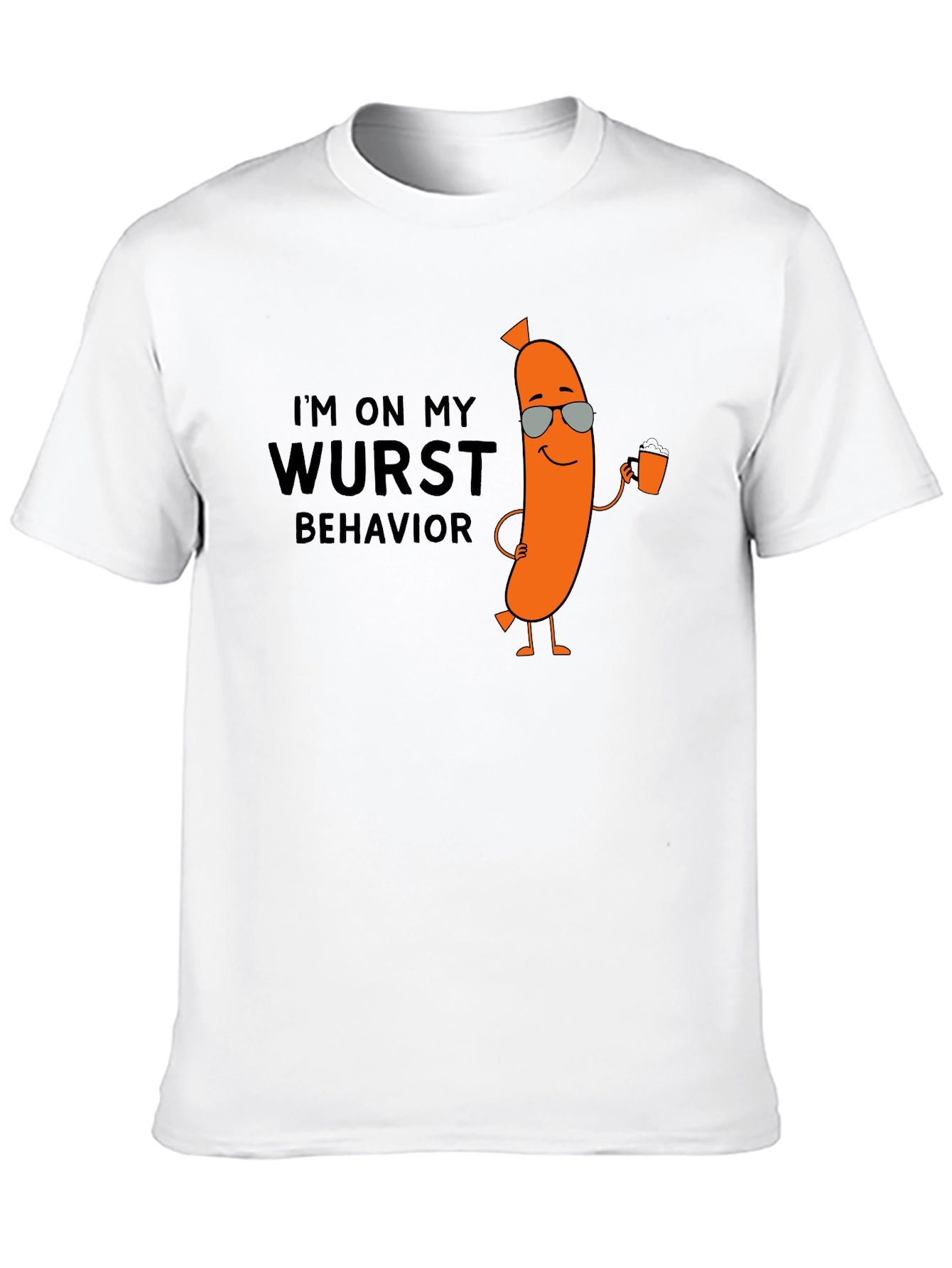 Black Wurst Behavior T-Shirt - Funny Sausage Tee view 10