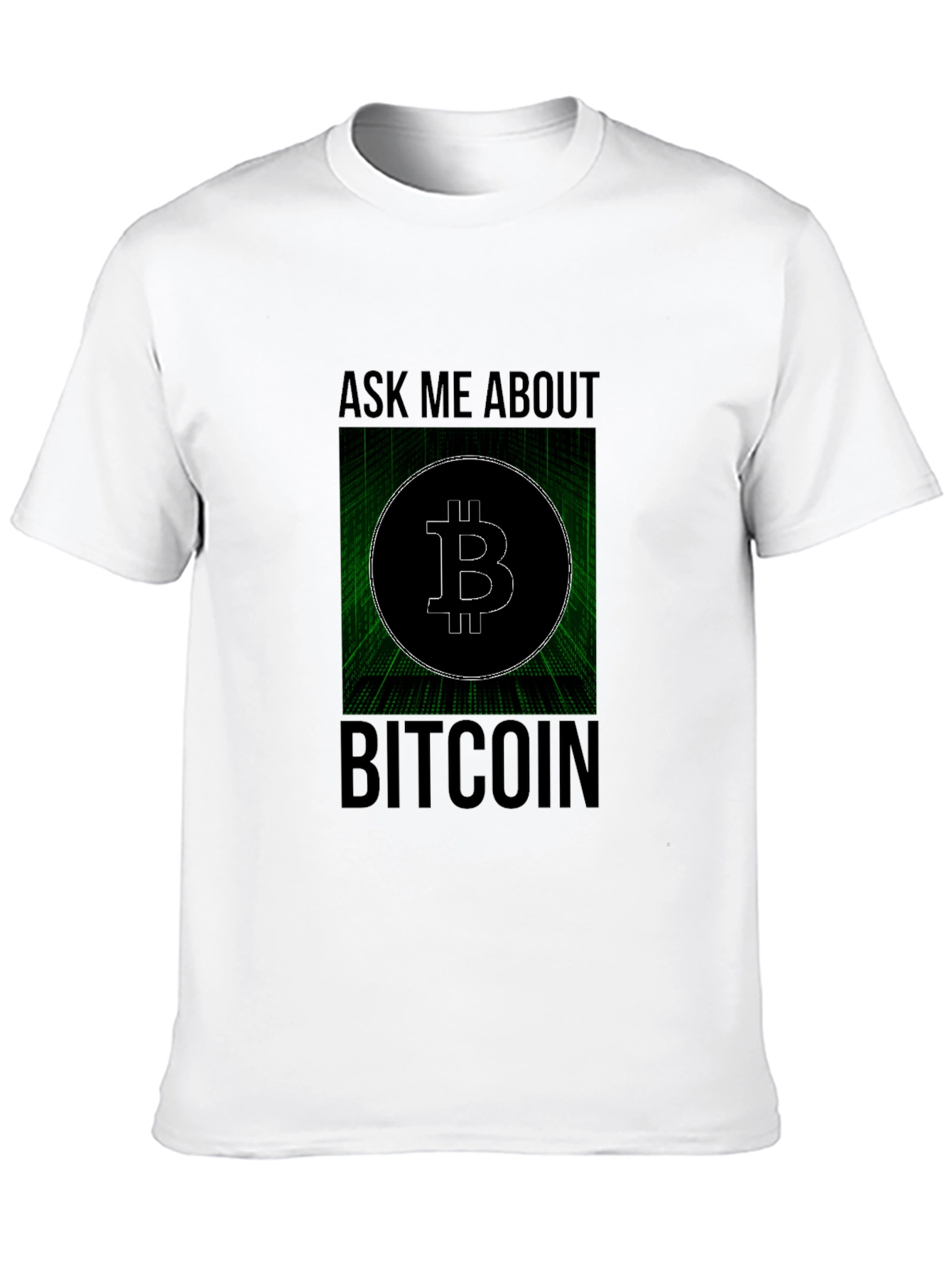 Black Ask Me About Bitcoin Black Tee view 10