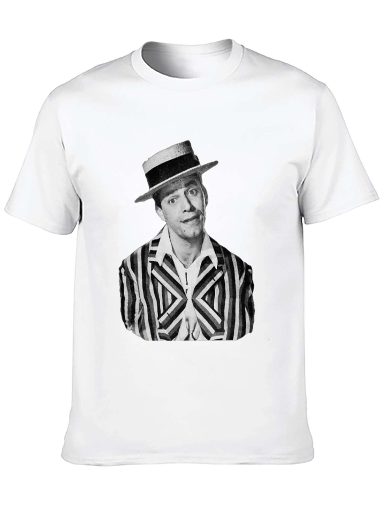 Black Retro Comedian Portrait T-Shirt view 10