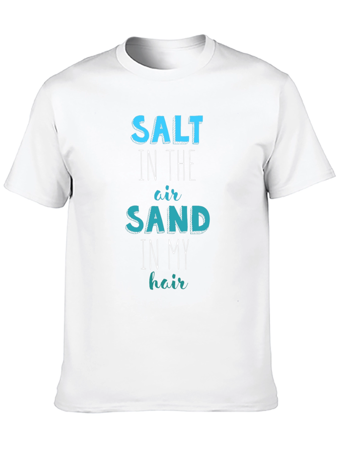 Black Salt Sand Hair T-Shirt: Summer Beach Fun view 10