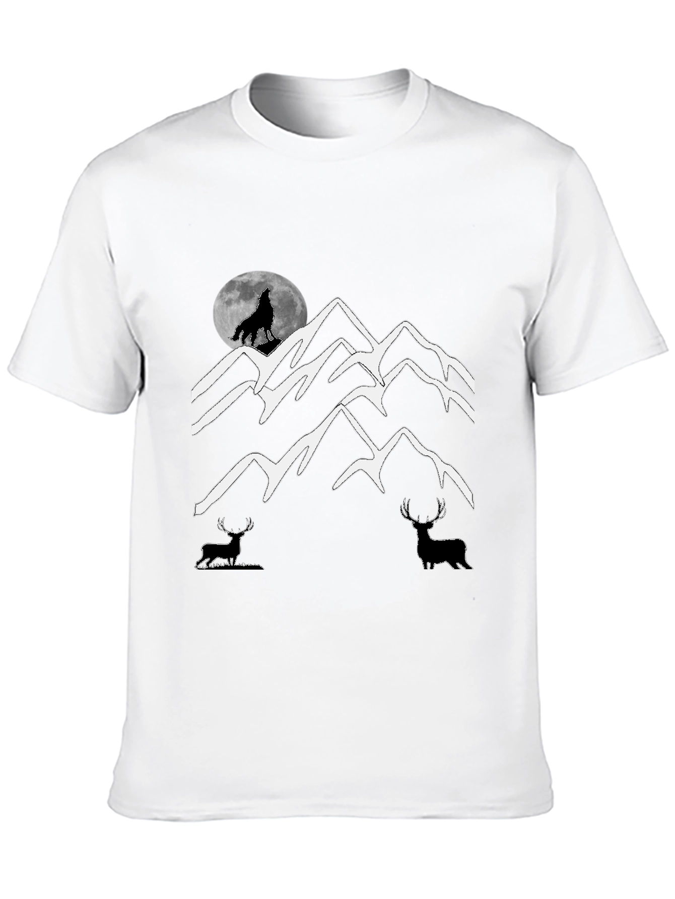 Black Wolf Moon Mountain Graphic Tee view 10