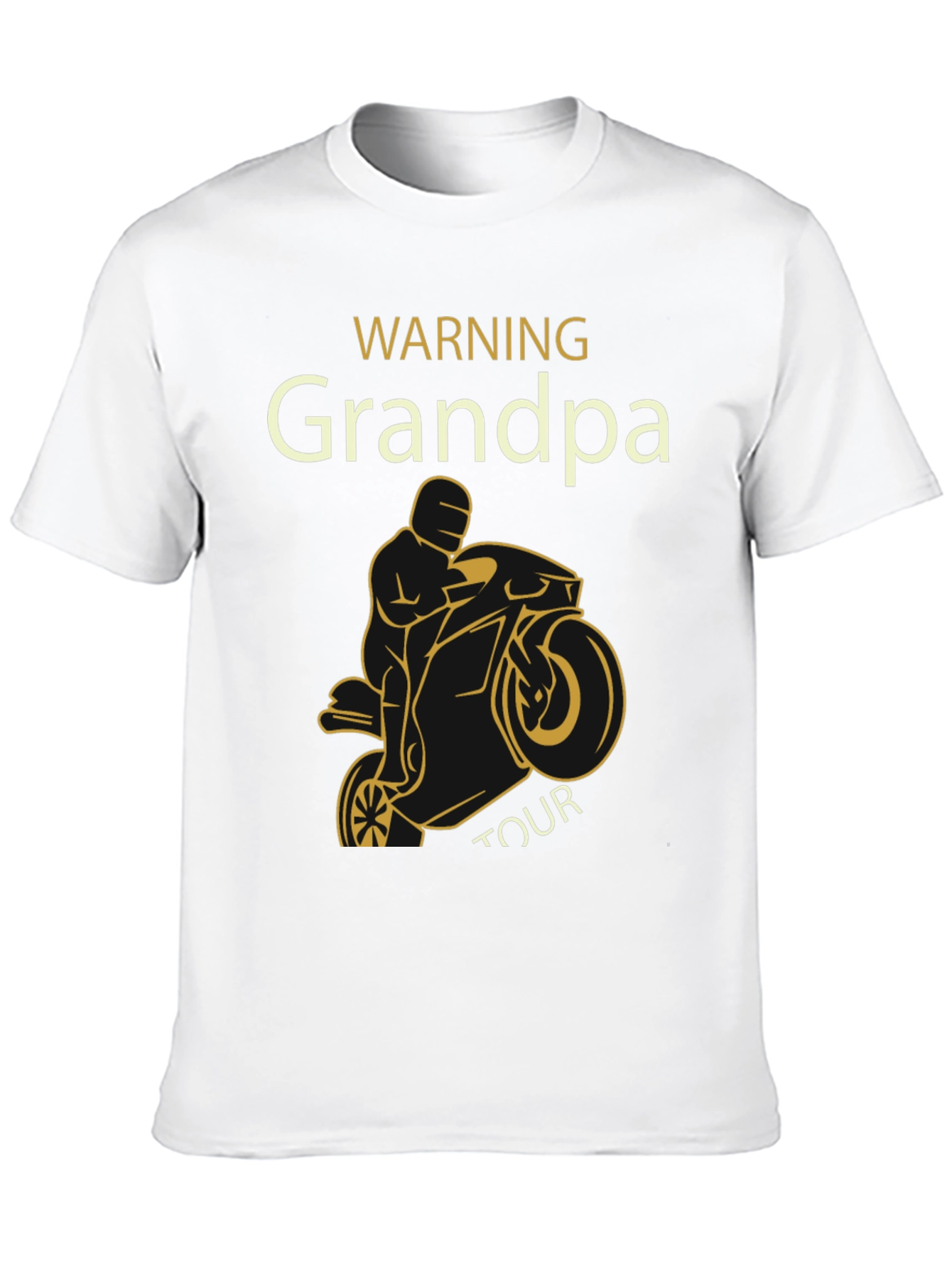 Black Warning Grandpa Tour Motorcycle T-Shirt view 10
