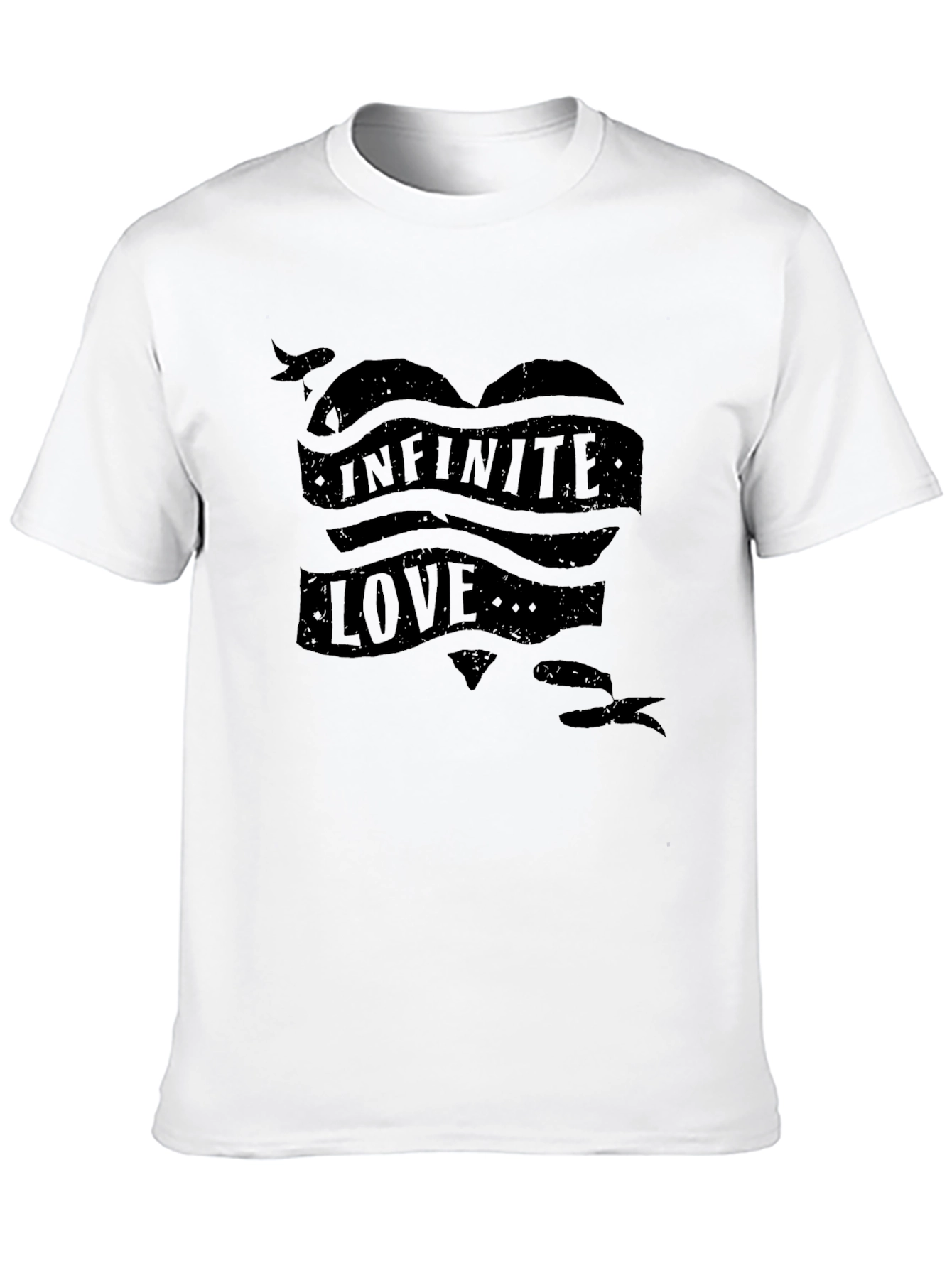 Black Infinite Love Graphic Print Men's T-Shirt view 10