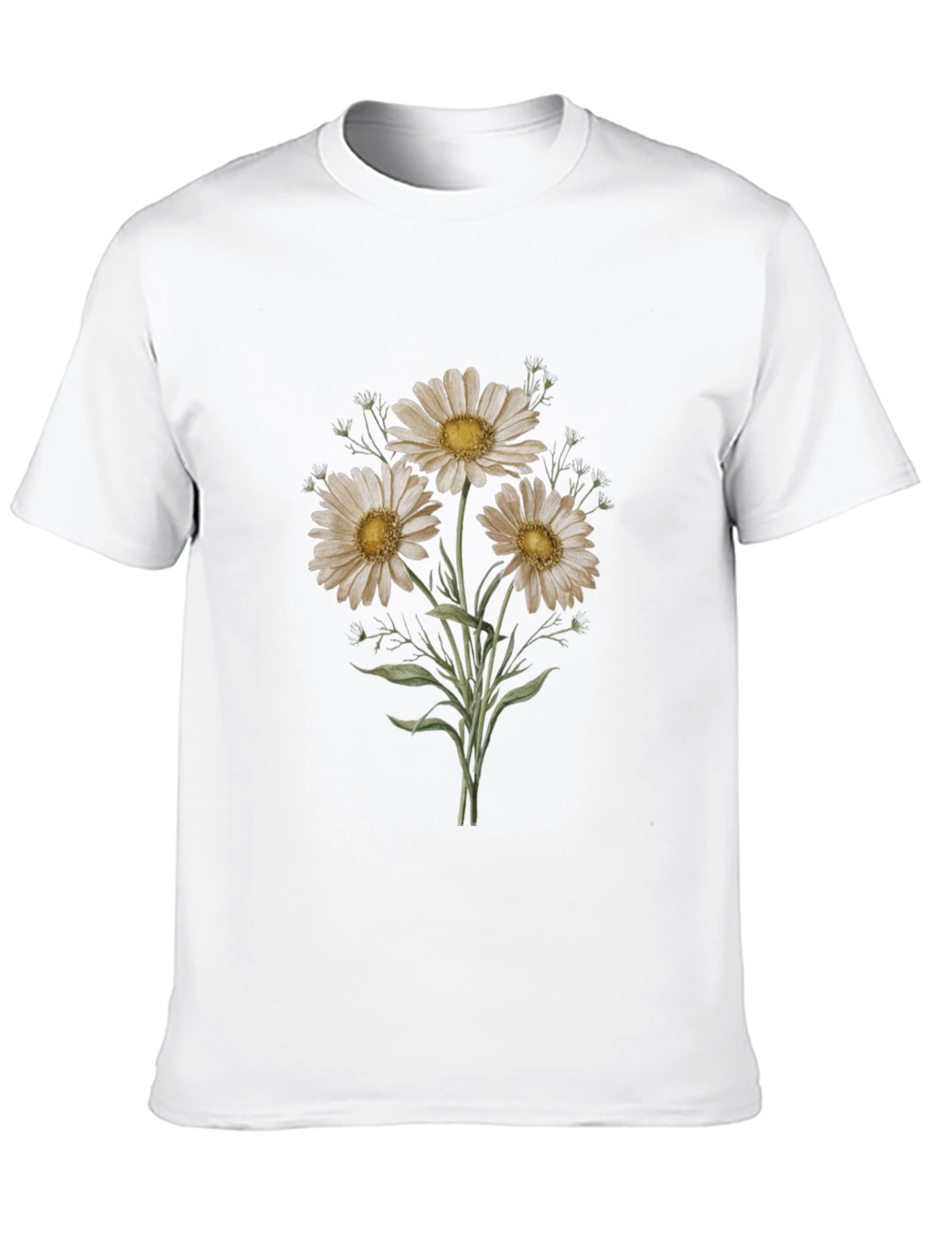 Black Daisy Graphic Tee - Black Unisex T-Shirt view 10