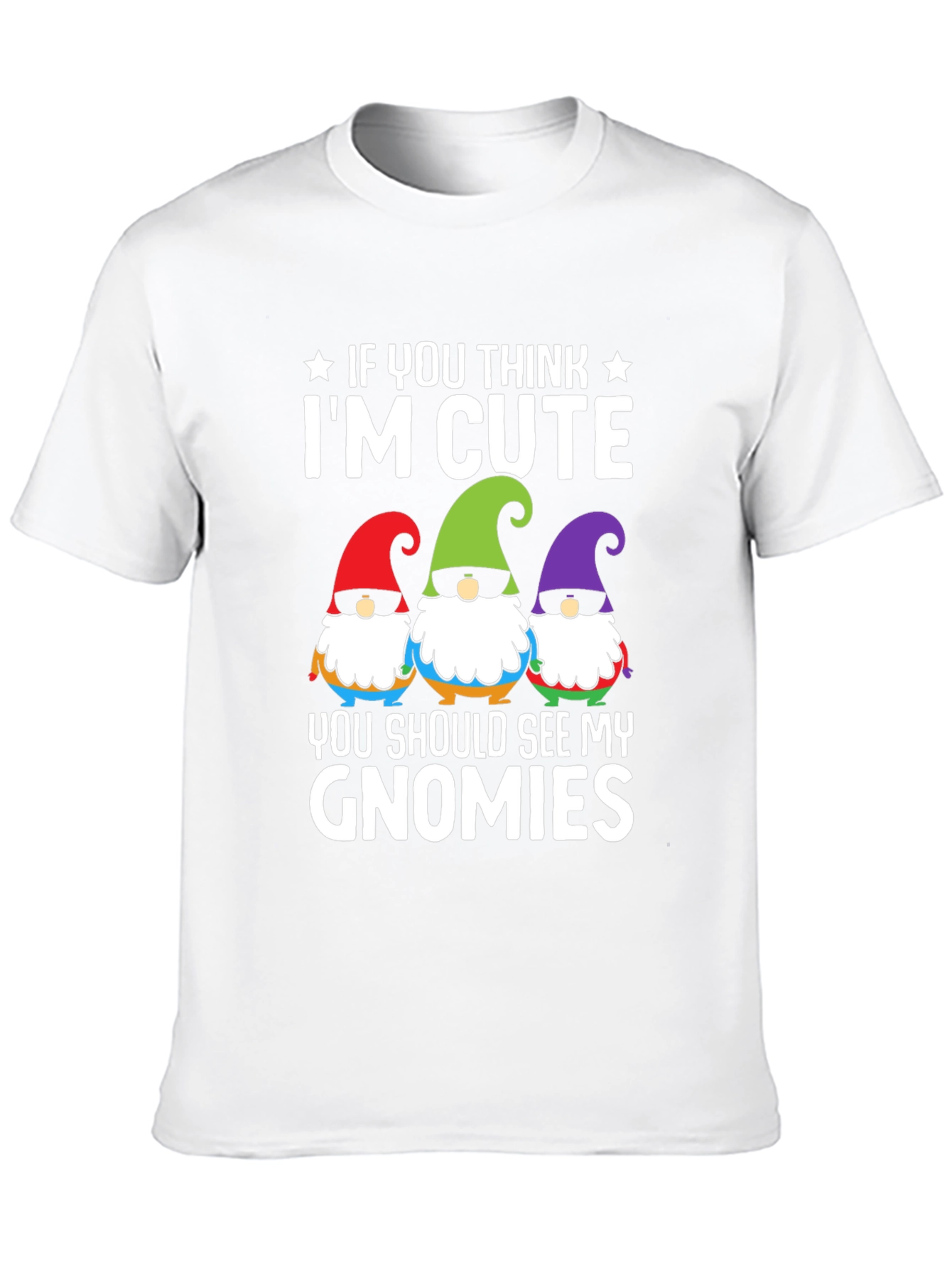 Black Cute Gnomies Graphic T-Shirt view 10