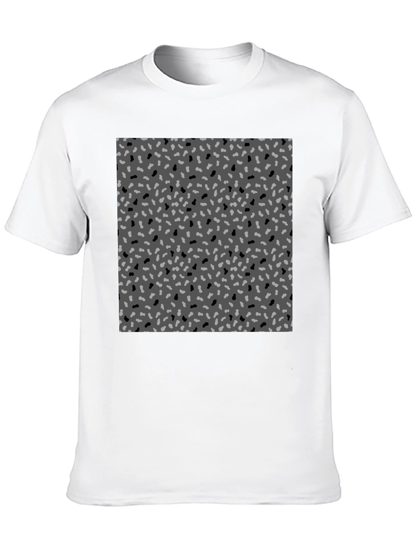 Black Abstract Pattern Crew Neck T-Shirt view 10