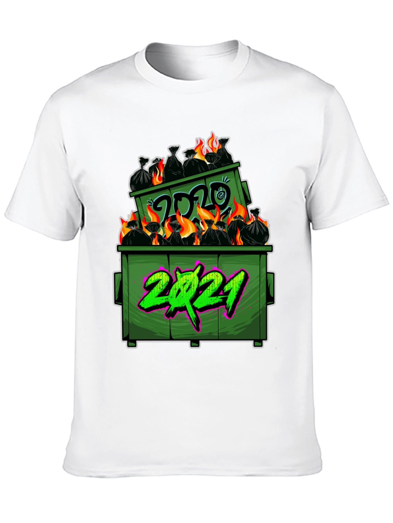 Black Dumpster Fire 2020-2021 Graphic T-Shirt view 10