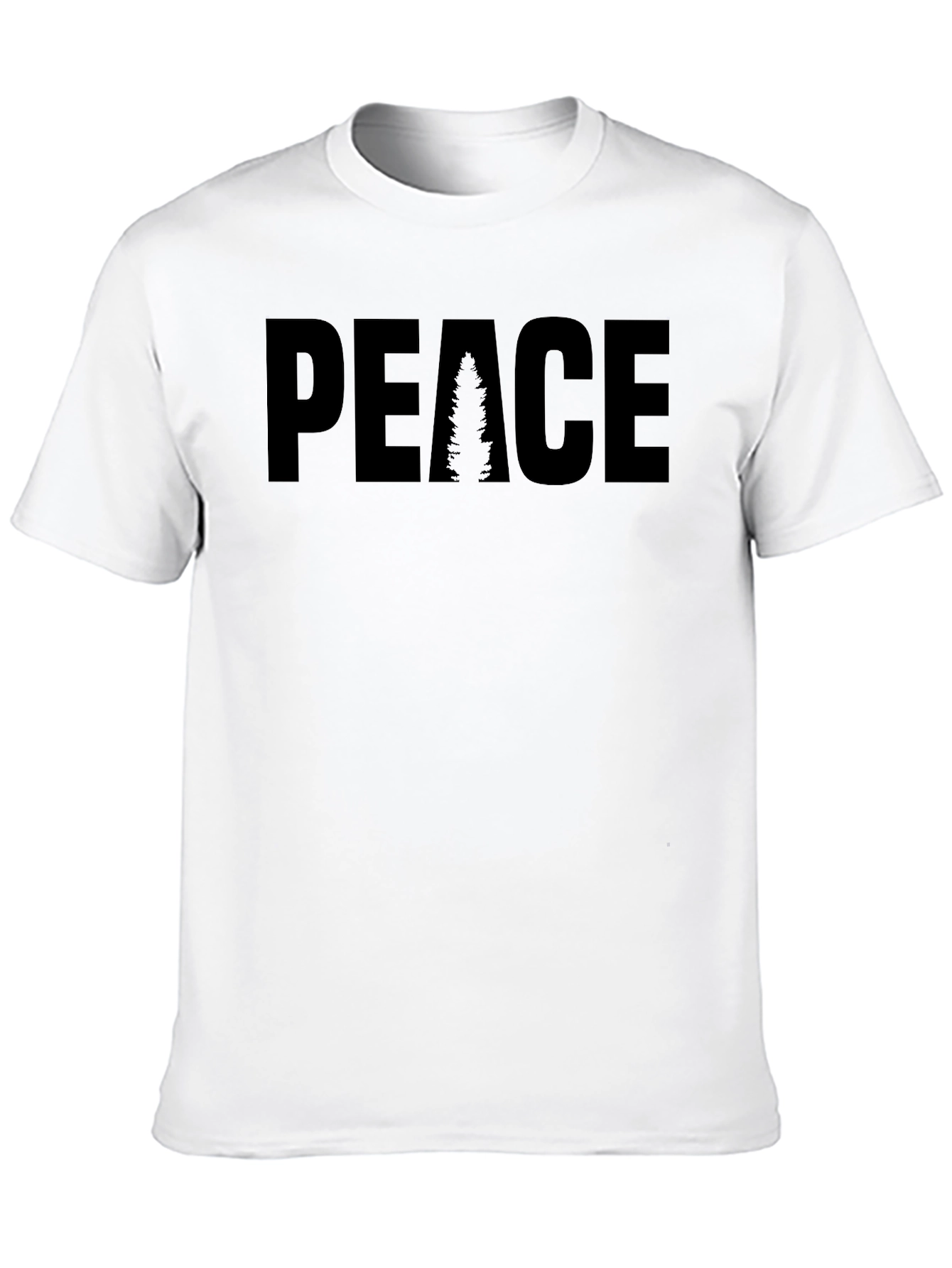 Black Peace Tree Graphic Tee - Black Cotton Blend T-Shirt view 10