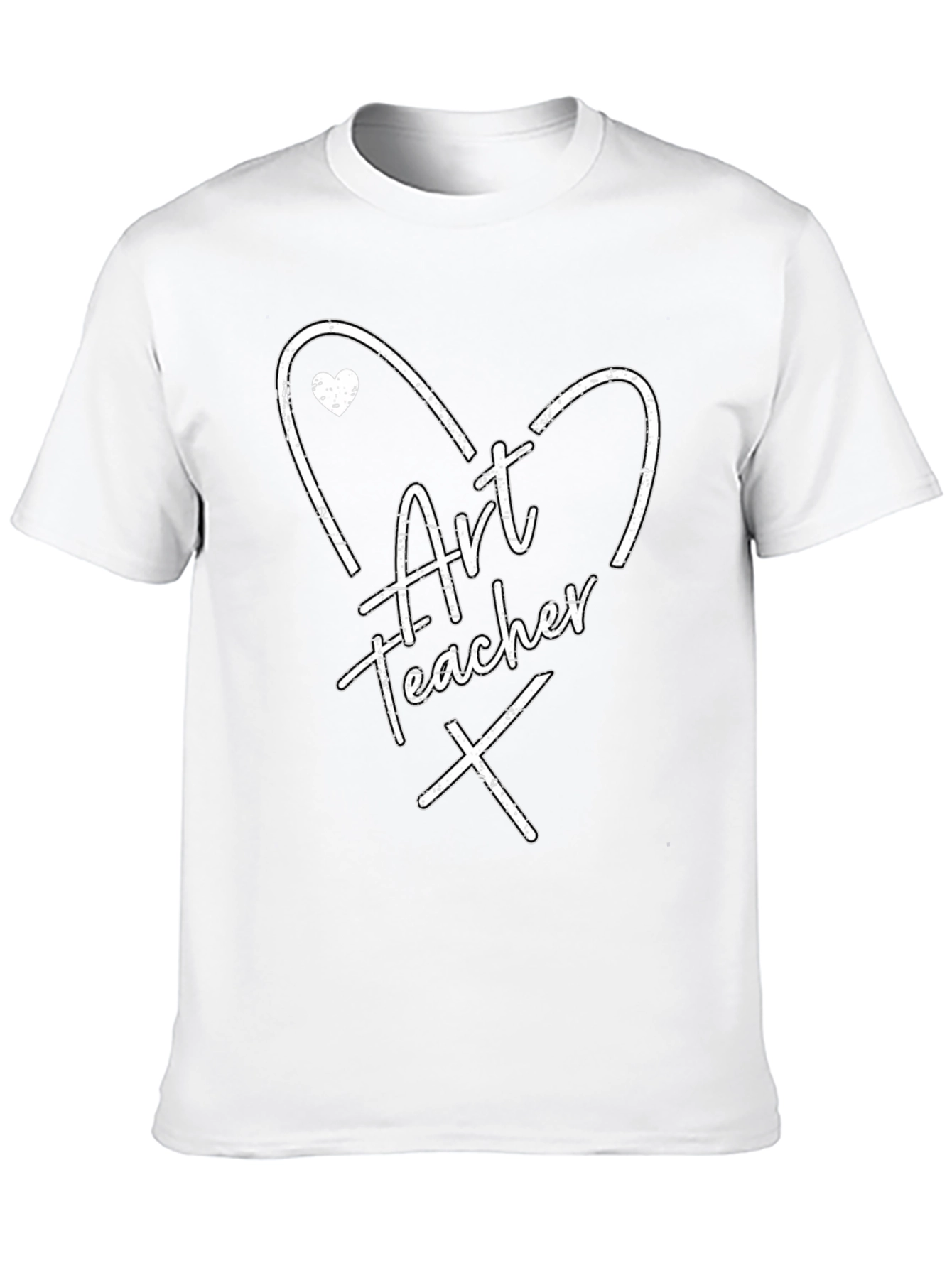 Black Art Teacher Heart Graphic Black T-Shirt view 10