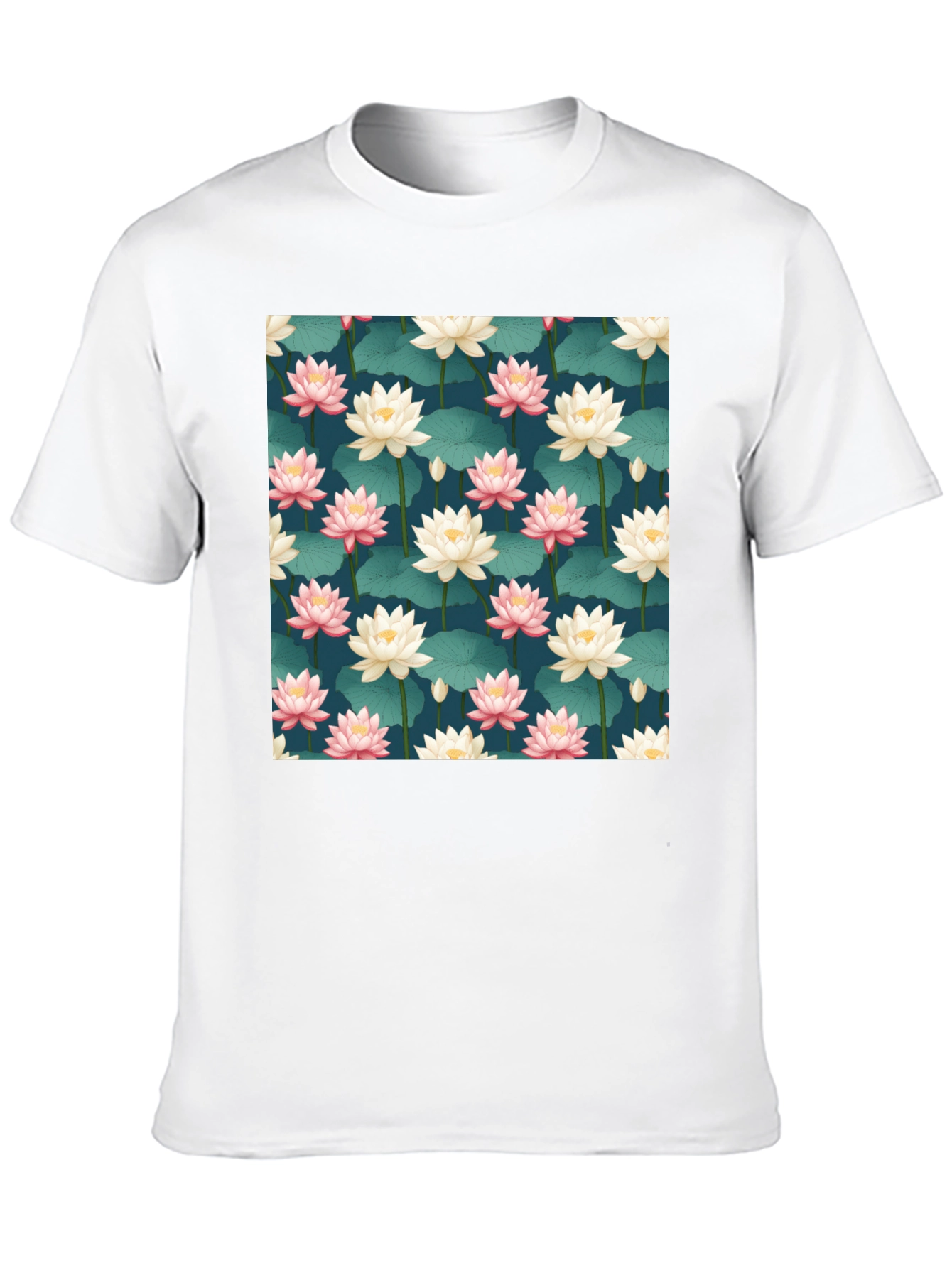 Black Lotus Pattern T-Shirt view 10