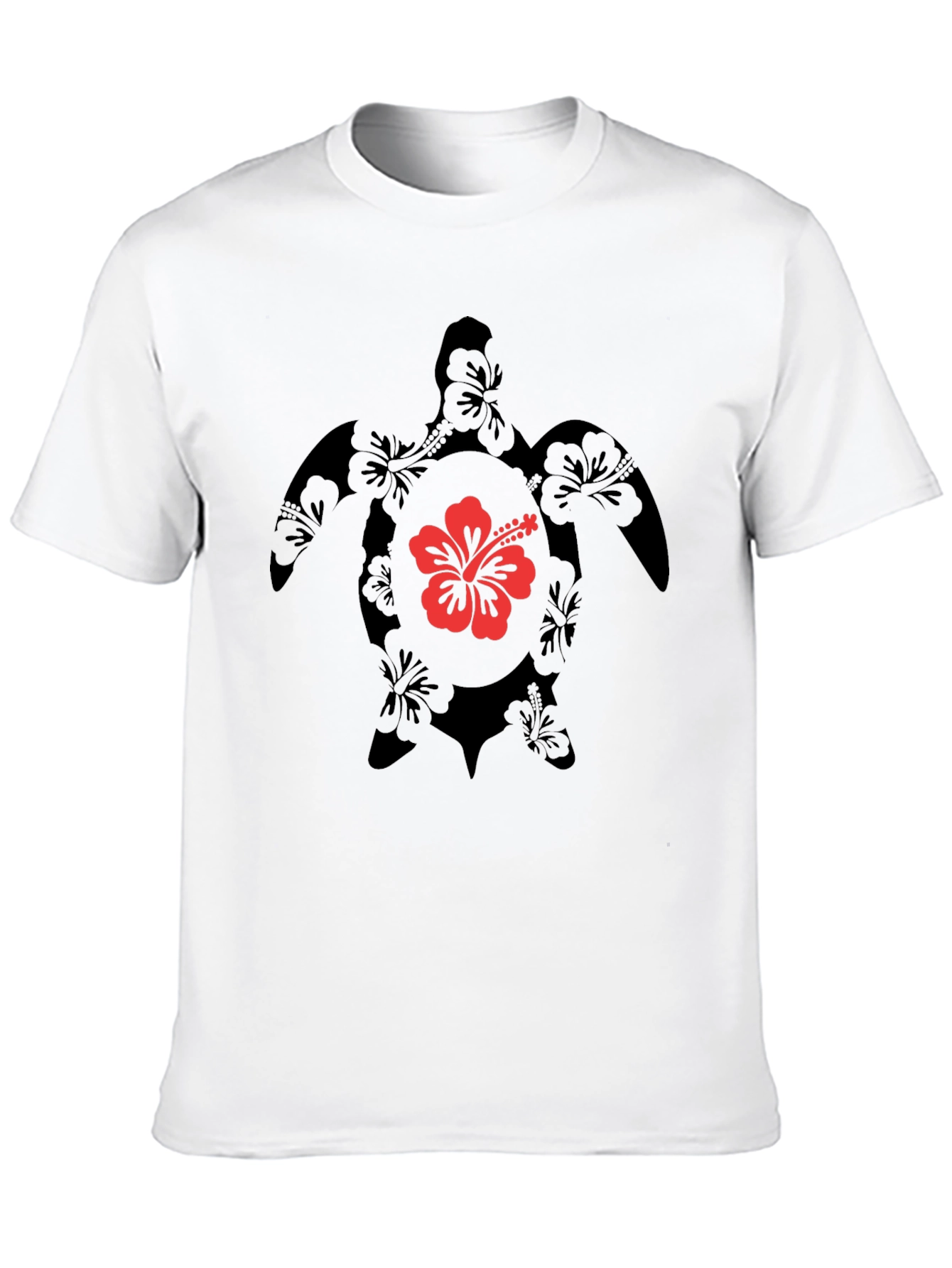 Black Hibiscus Turtle Graphic Tee - Black view 10