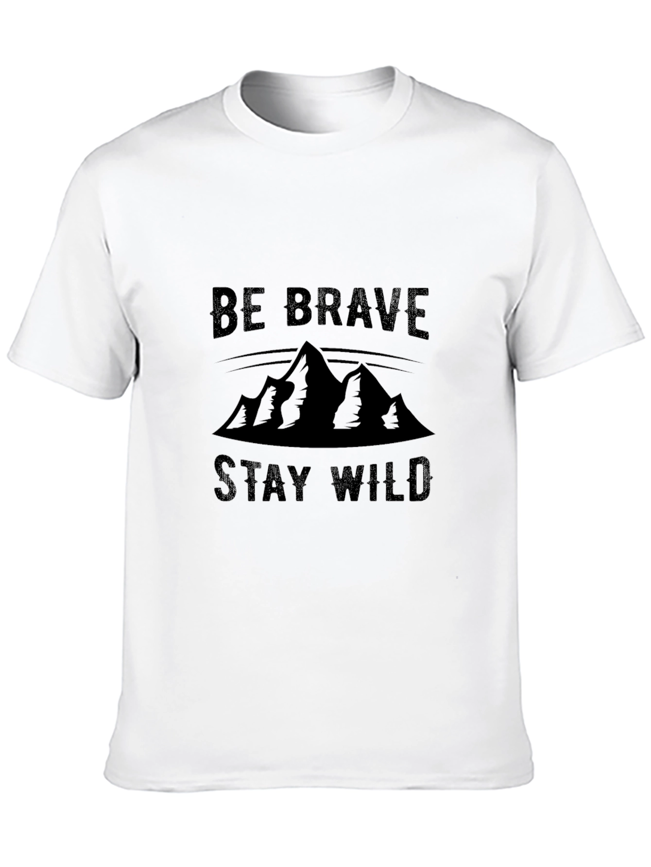 Black Be Brave Stay Wild Mountain Graphic Tee view 10