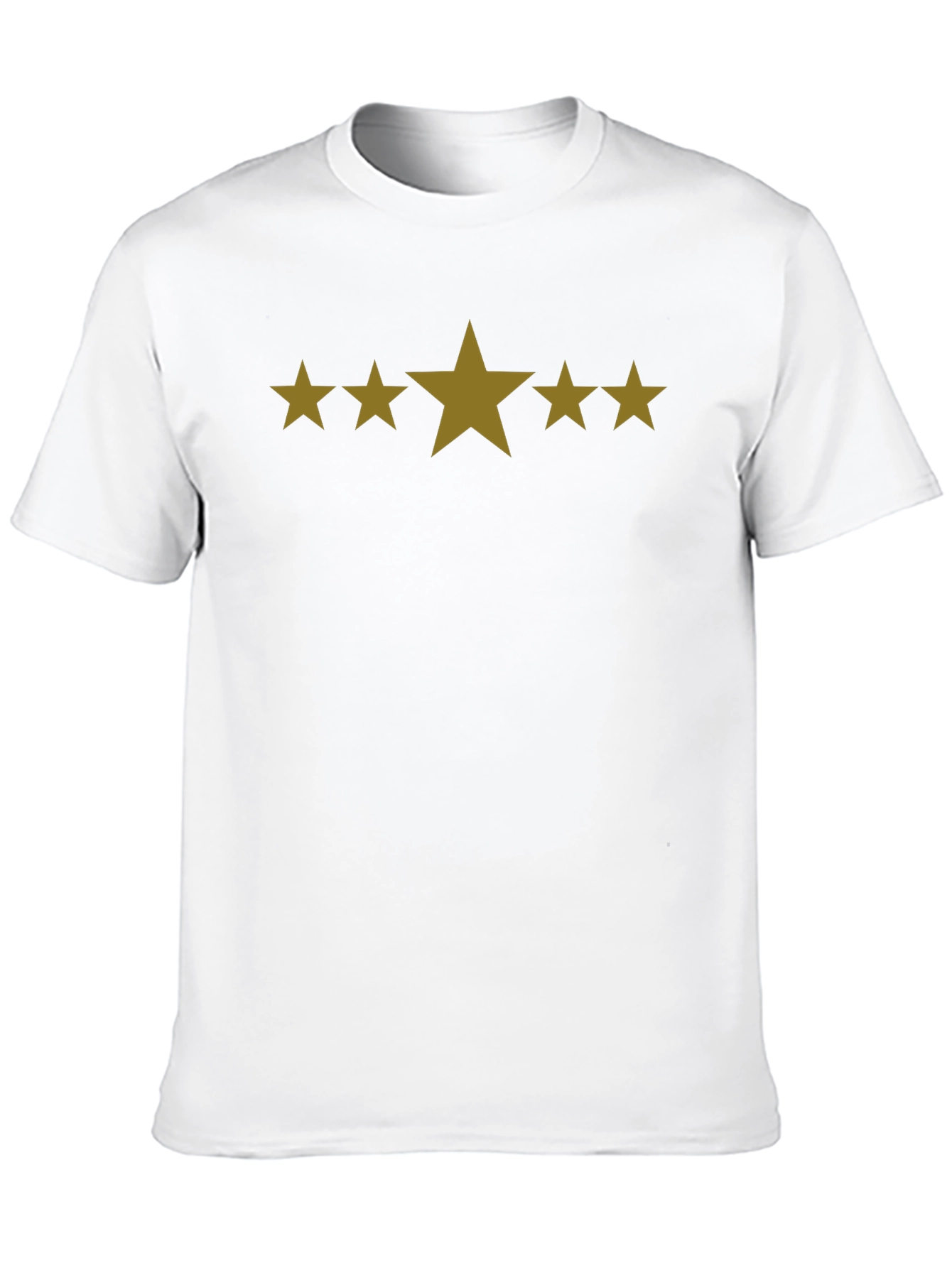 Black Five Star Graphic Tee - Black Cotton Blend Casual T-Shirt view 10