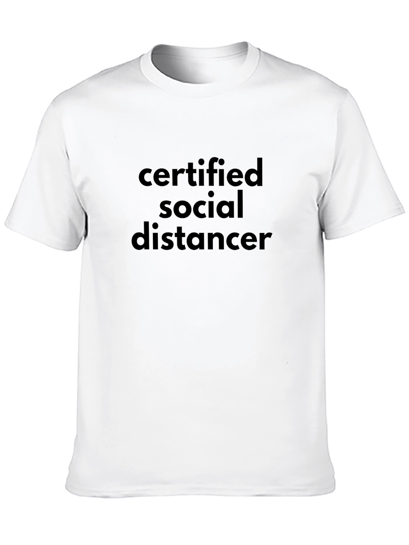 Black Certified Social Distancer Black T-Shirt view 10