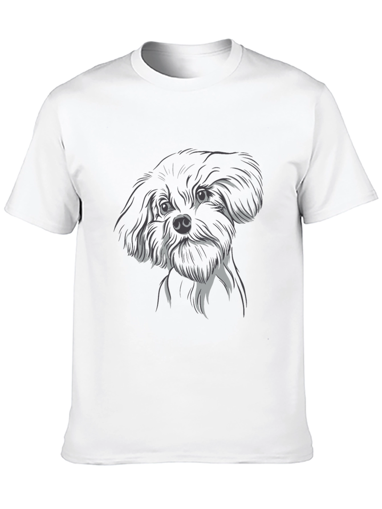 Black Dog Sketch Black T-Shirt view 10