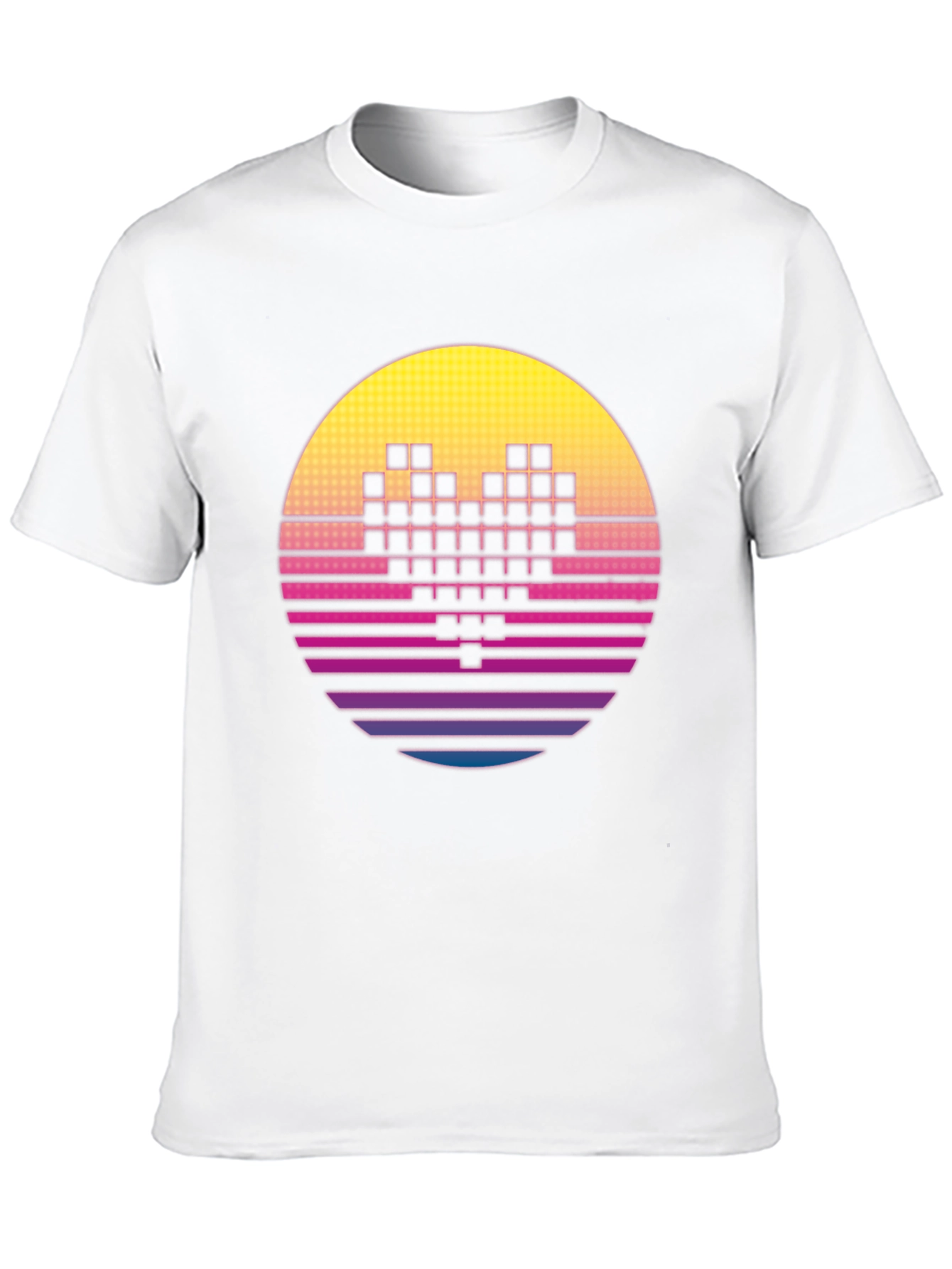 Black Retro Pixel Heart T-Shirt - Synthwave Style view 10