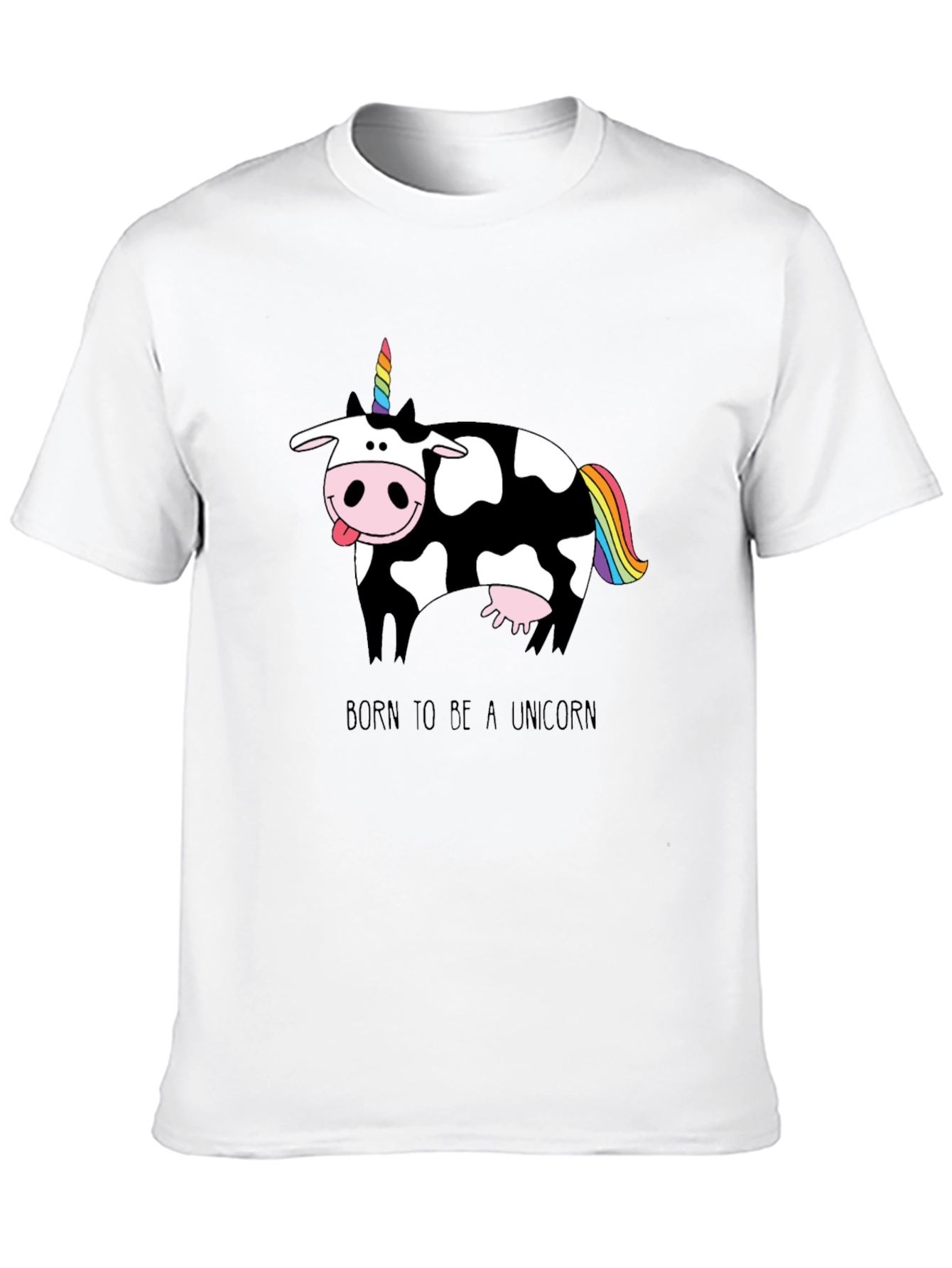 Black Funny Cow Unicorn T-Shirt - Born to Be a Unicorn view 10