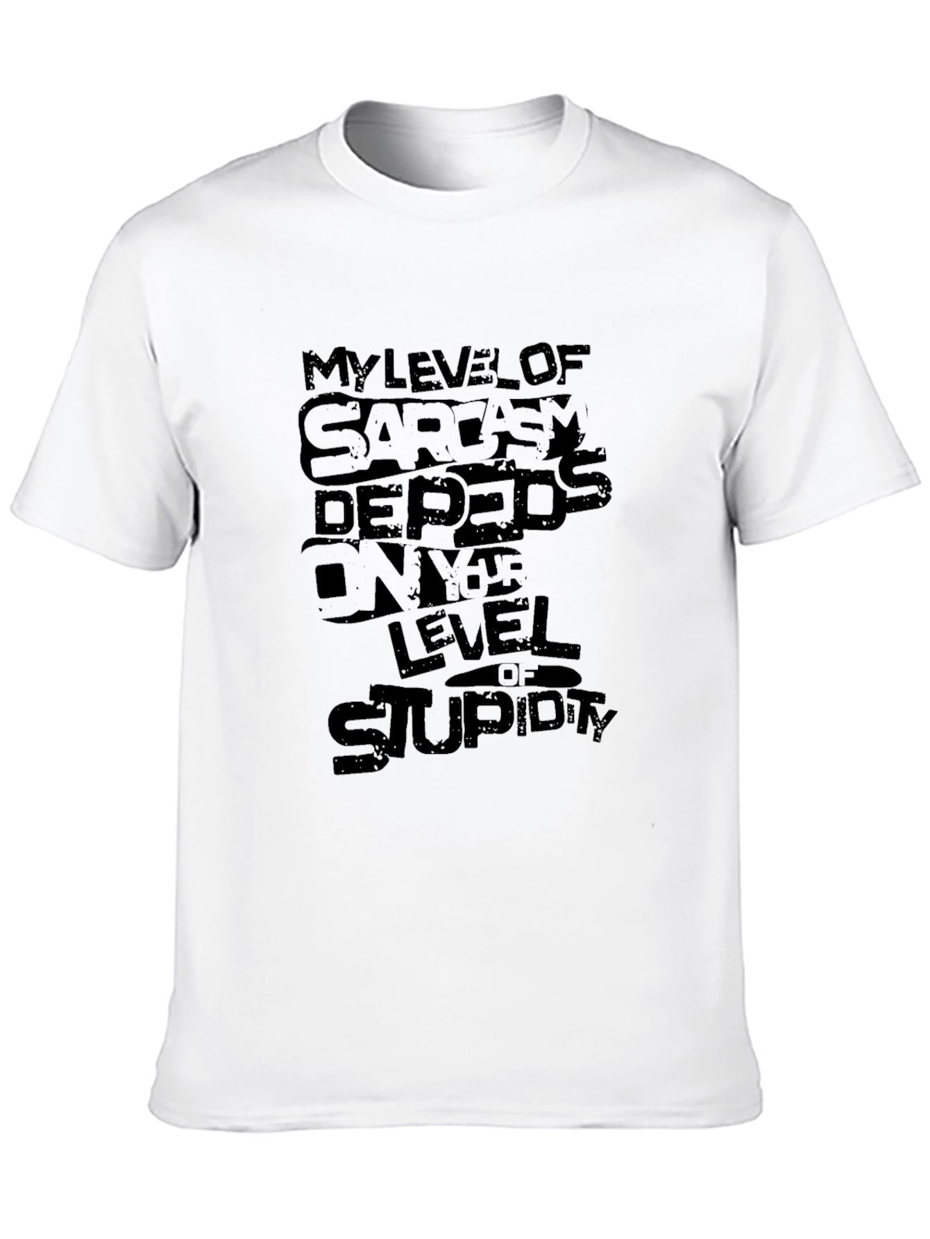 Black Sarcastic Humor Graphic Tee - Black Cotton Blend view 10