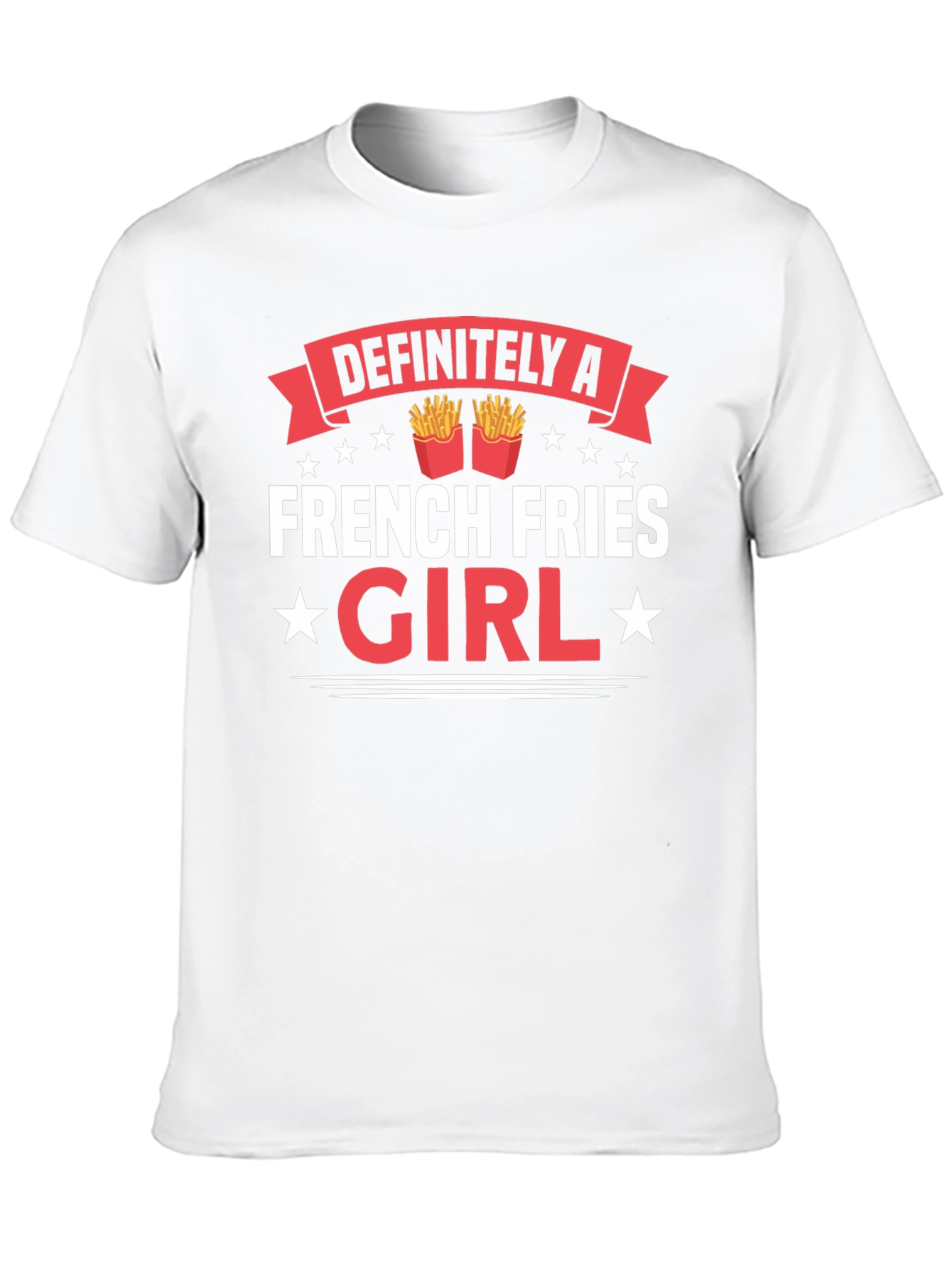 Black Funny French Fries Girl T-Shirt - Foodie Tee view 10