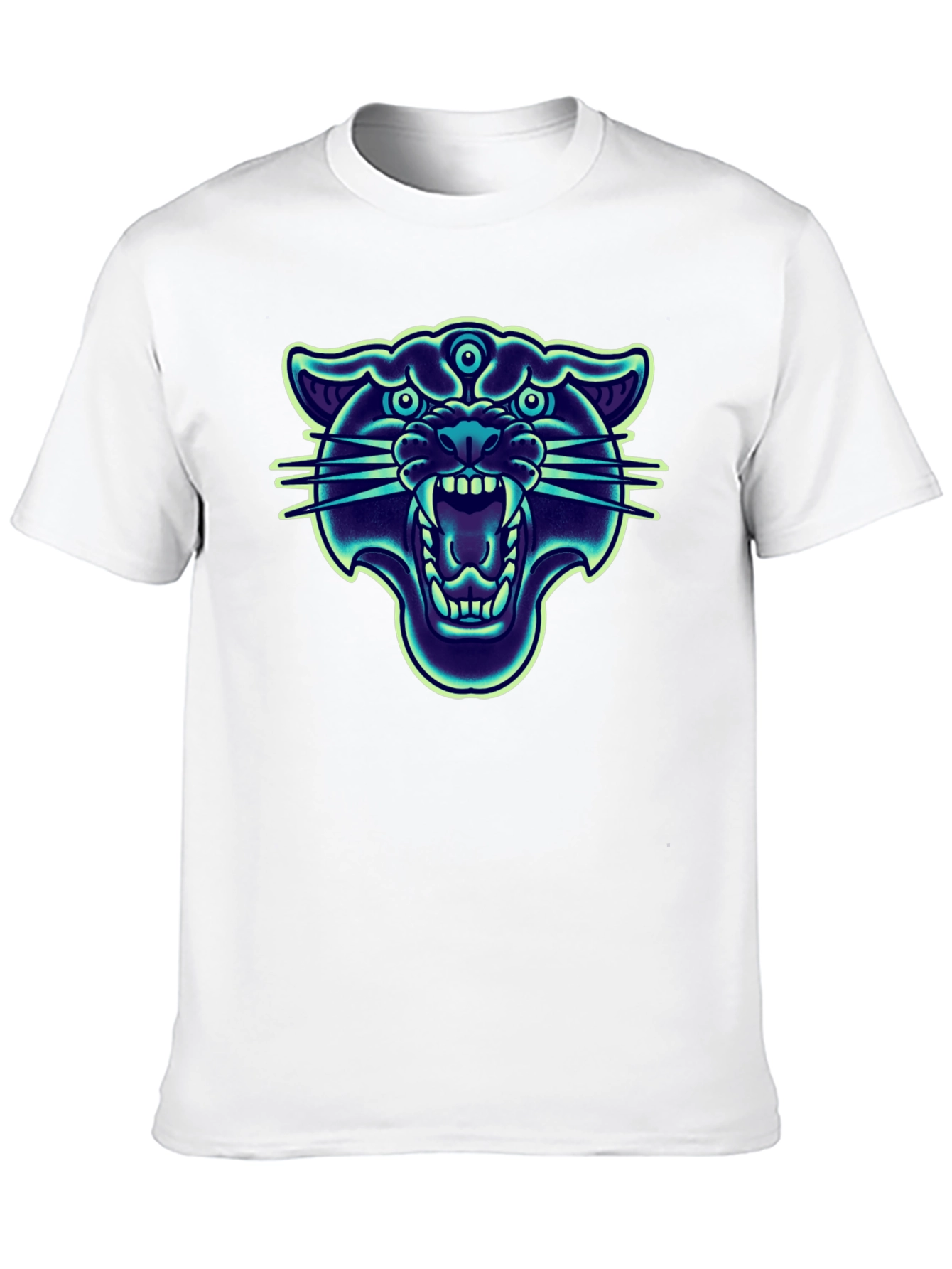 Black Mystic Panther Graphic Tee - Black Cotton Blend view 10