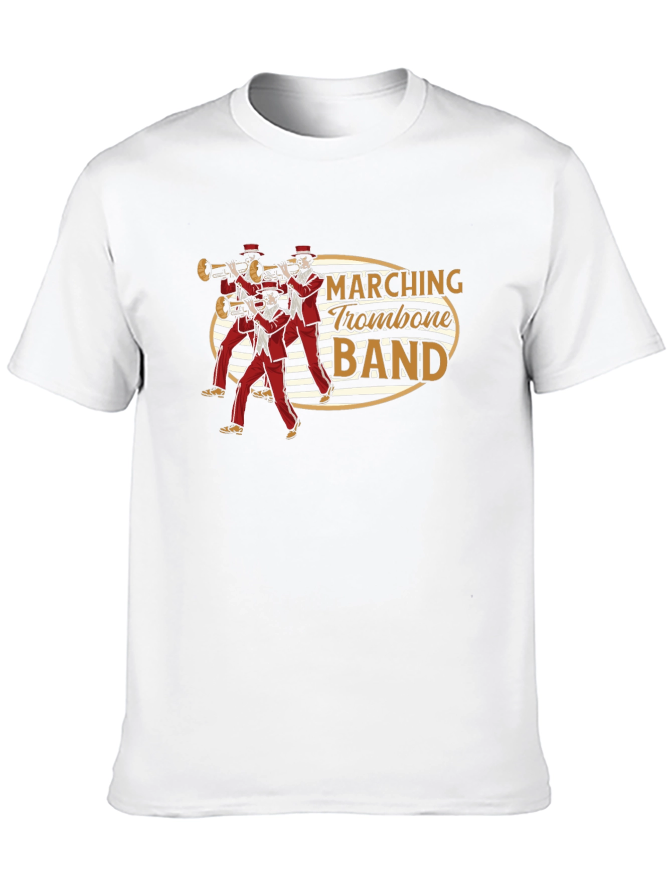 Black Marching Trombone Band Graphic Tee - Black Cotton T-Shirt view 10