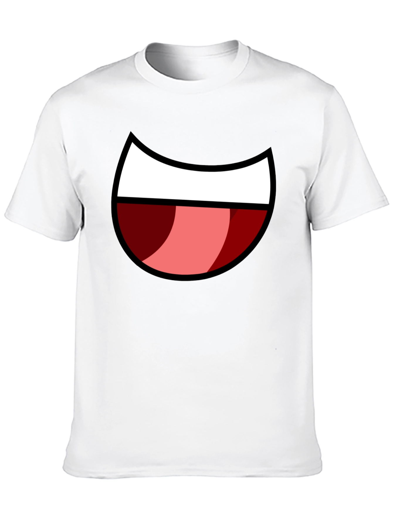 Black Cartoon Mouth Graphic Tee - Black Cotton Blend view 10