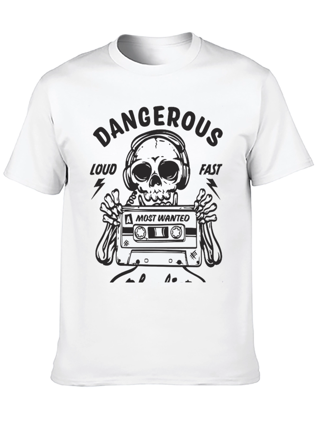 Dangerous Loud Fast Graphic Tee - Skull & Cassette - 10