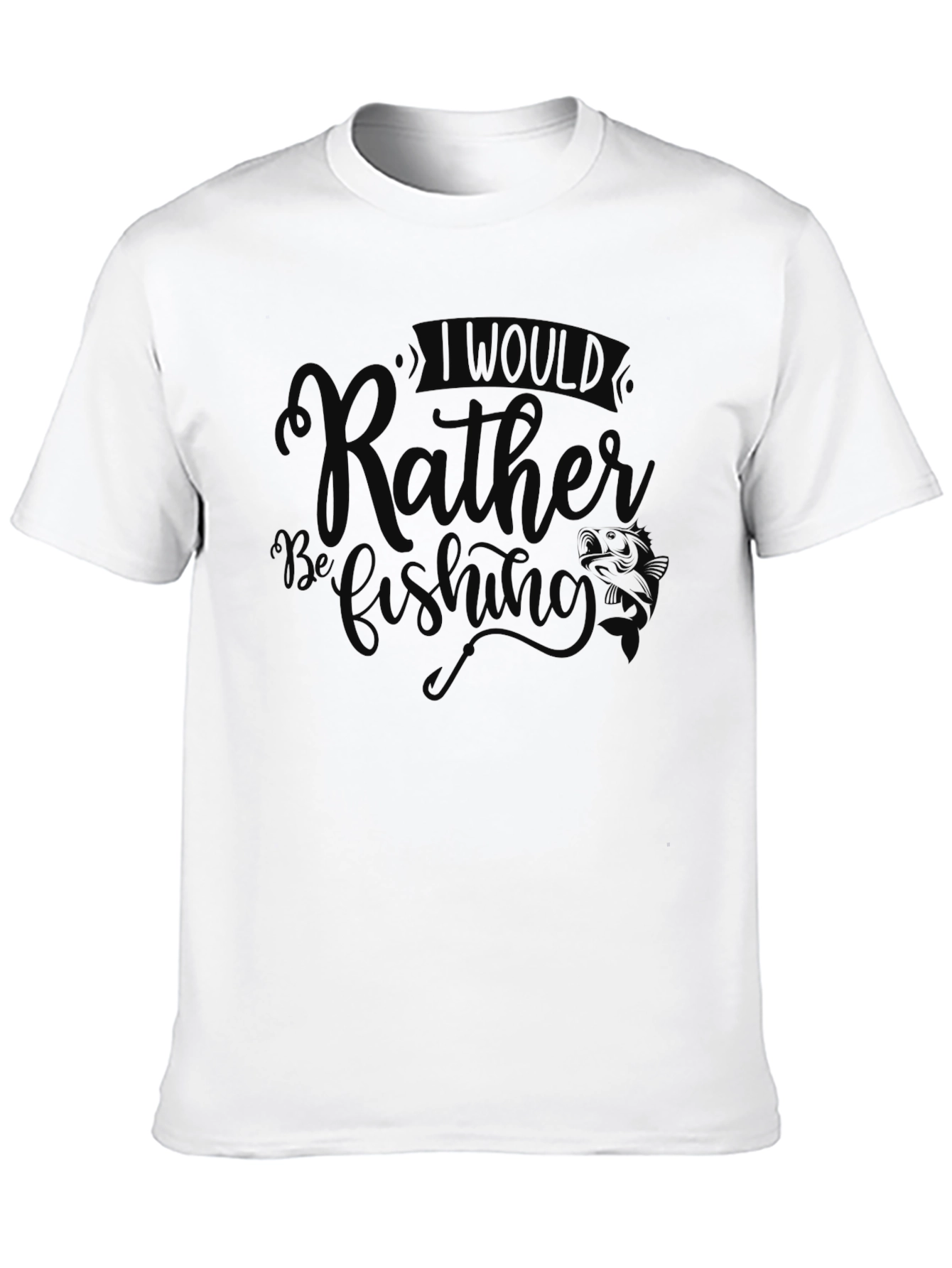 Black Fishing Graphic T-Shirt - Rather Be Fishing Black Tee view 10