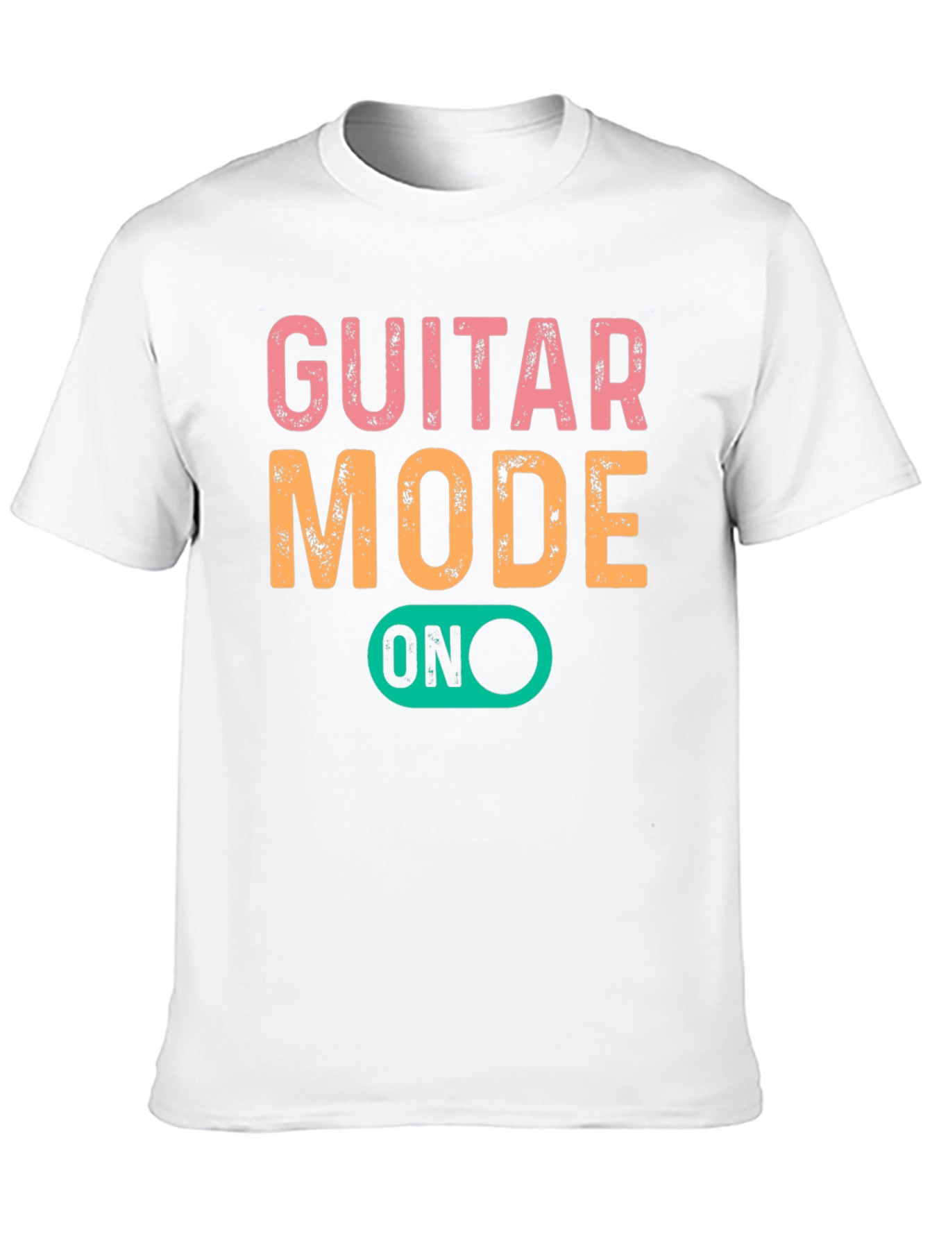 Black Guitar Mode On Graphic Tee - Black Cotton T-Shirt view 10