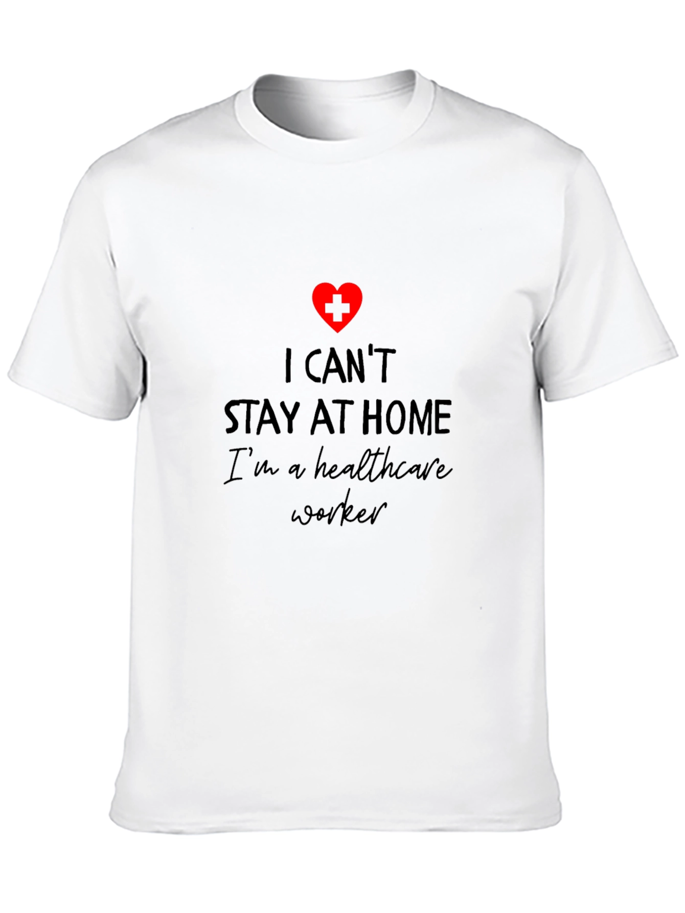 Black Healthcare Worker T-Shirt - Stay At Home Hero Tee view 10