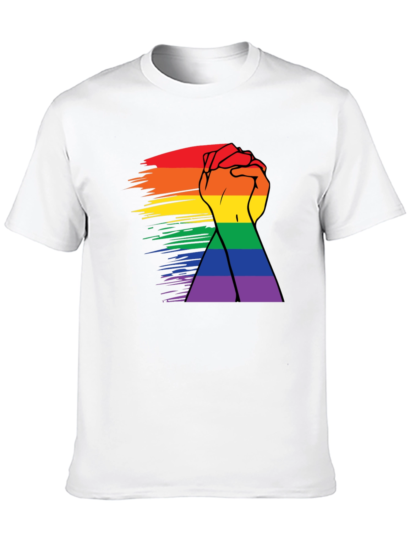 Black Pride Rainbow Hands Black T-Shirt view 10