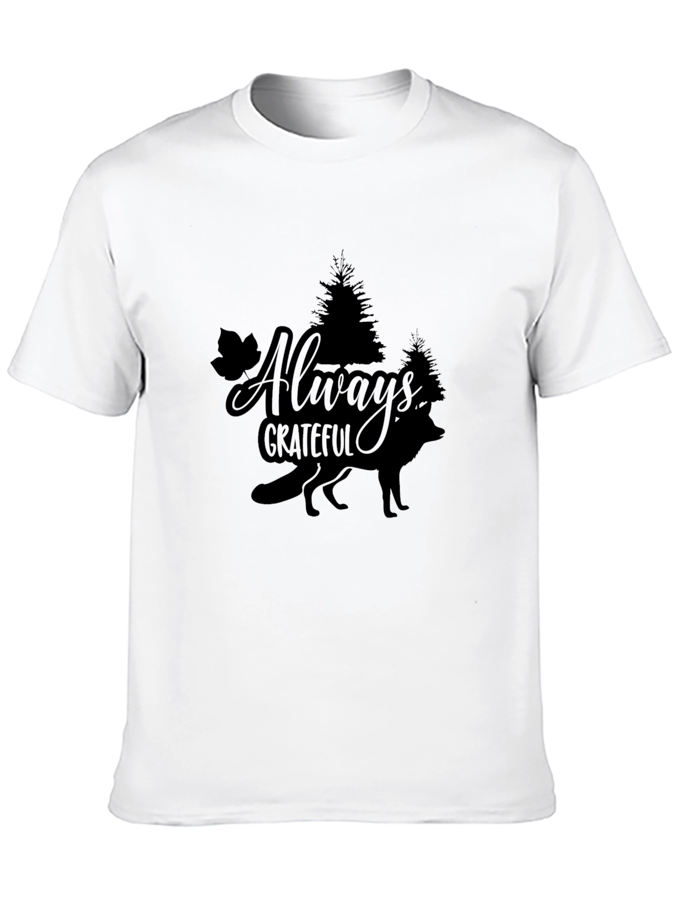 Black Always Grateful Wolf Graphic Tee view 10