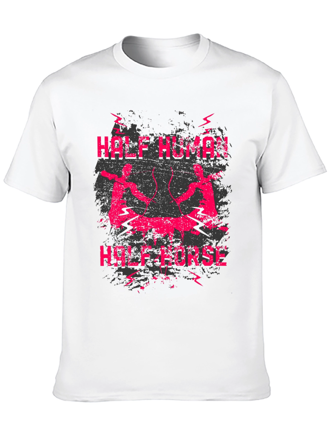 Black Half Human Half Horse Graphic Tee view 10