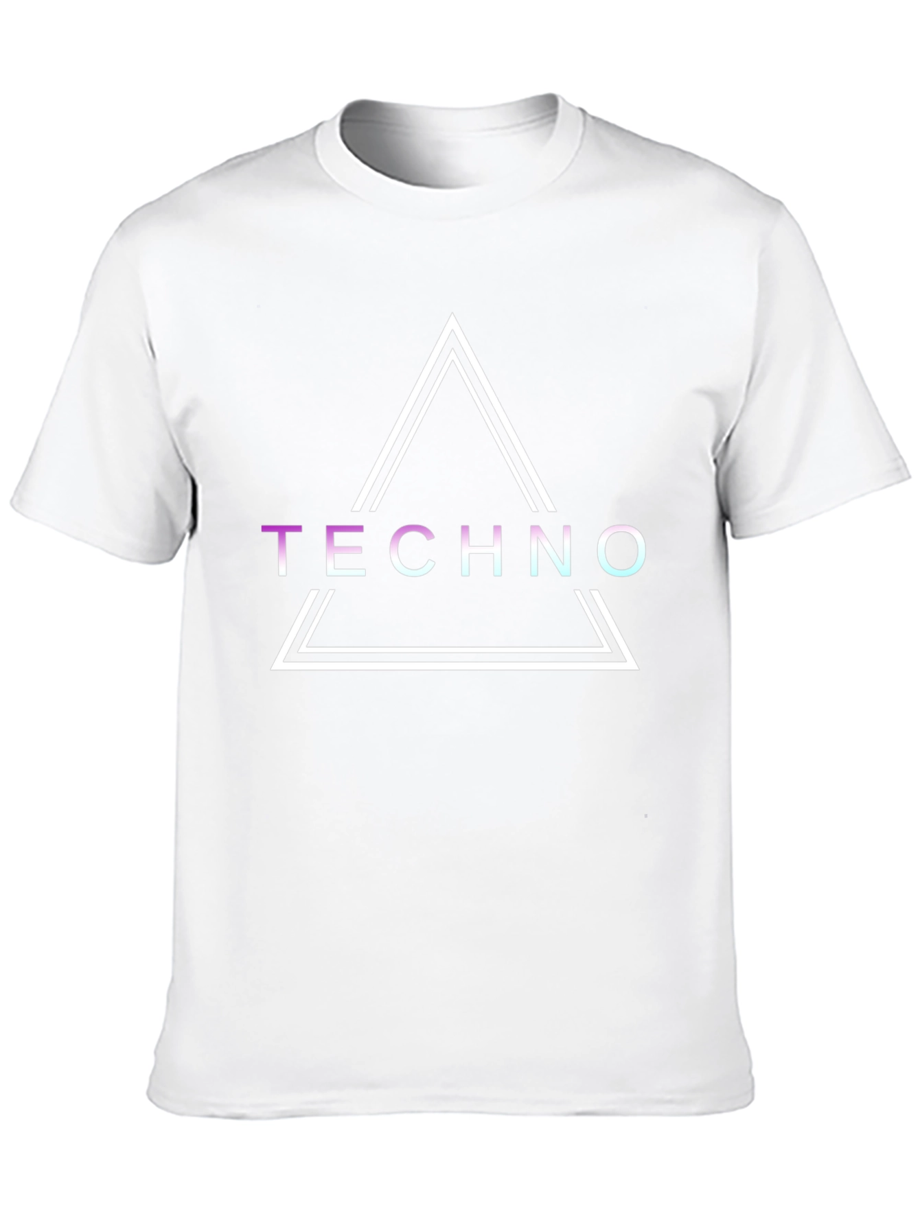 Black Techno Triangle Graphic Tee - Black Cotton T-Shirt view 10