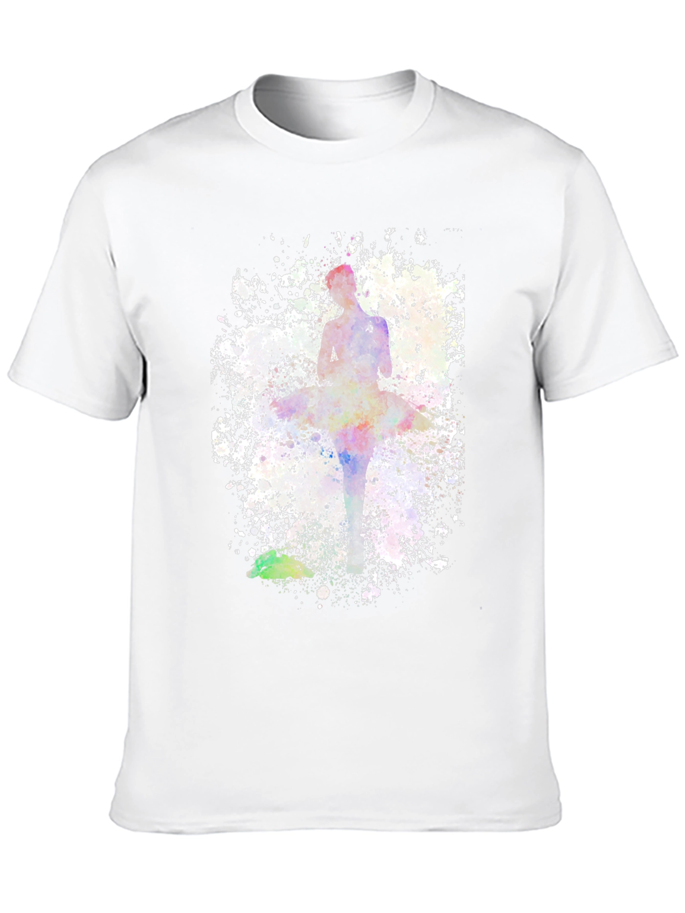 Black Watercolor Ballerina Black T-Shirt - Dance Lover Tee view 10