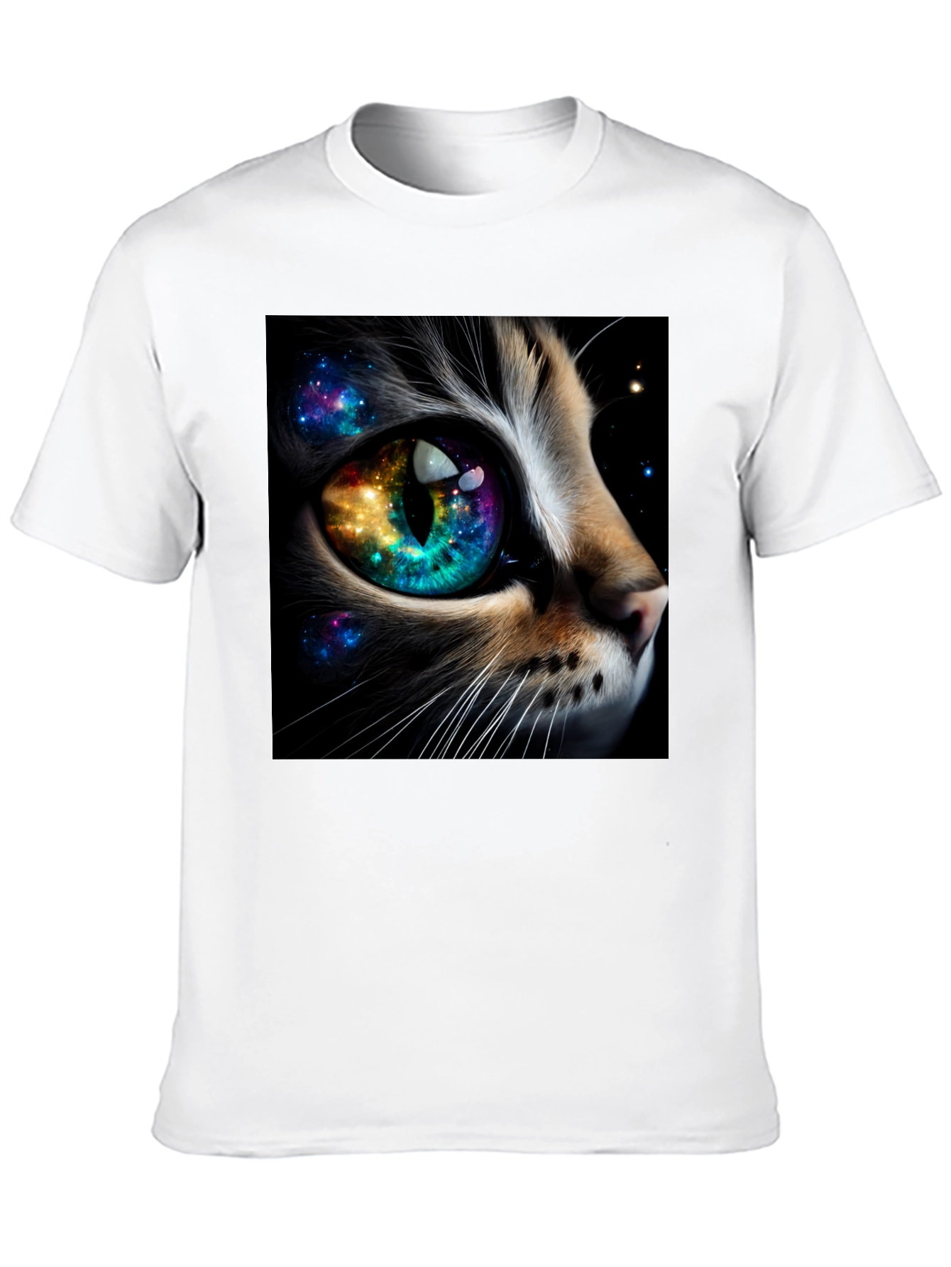 Black Cosmic Cat Eye T-Shirt - Unique Galaxy Design view 10