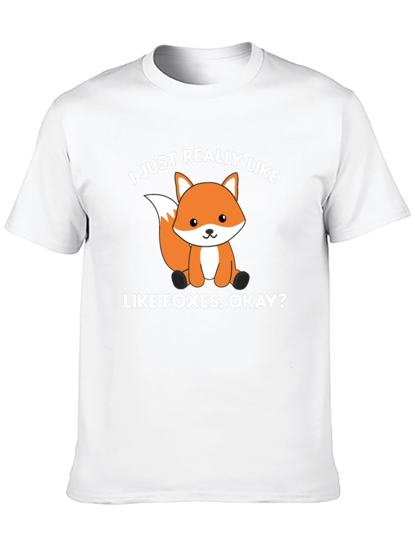 Black Cute Fox Graphic T-Shirt - I Just Really Like Foxes view 10