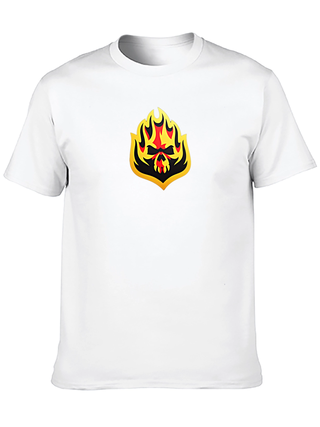 Black Fiery Skull Graphic Black T-Shirt view 10