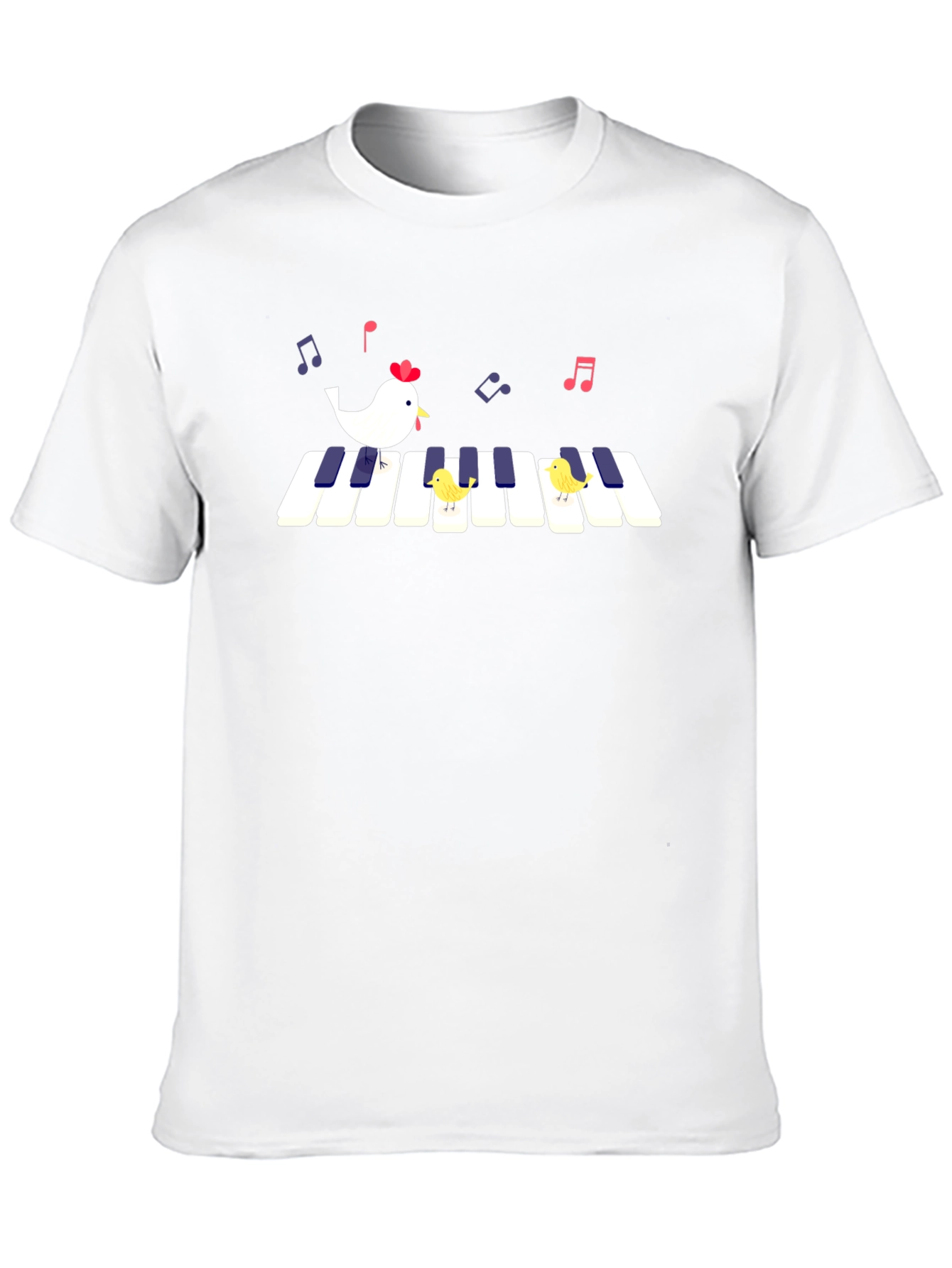 Black Piano Chicken T-Shirt - Musical Bird Tee view 10