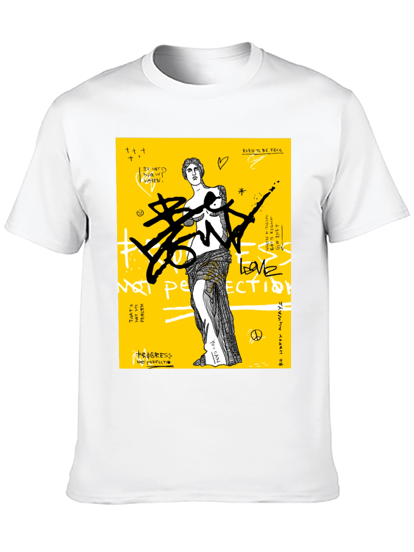 Black Edgy Graphic Print T-Shirt view 10