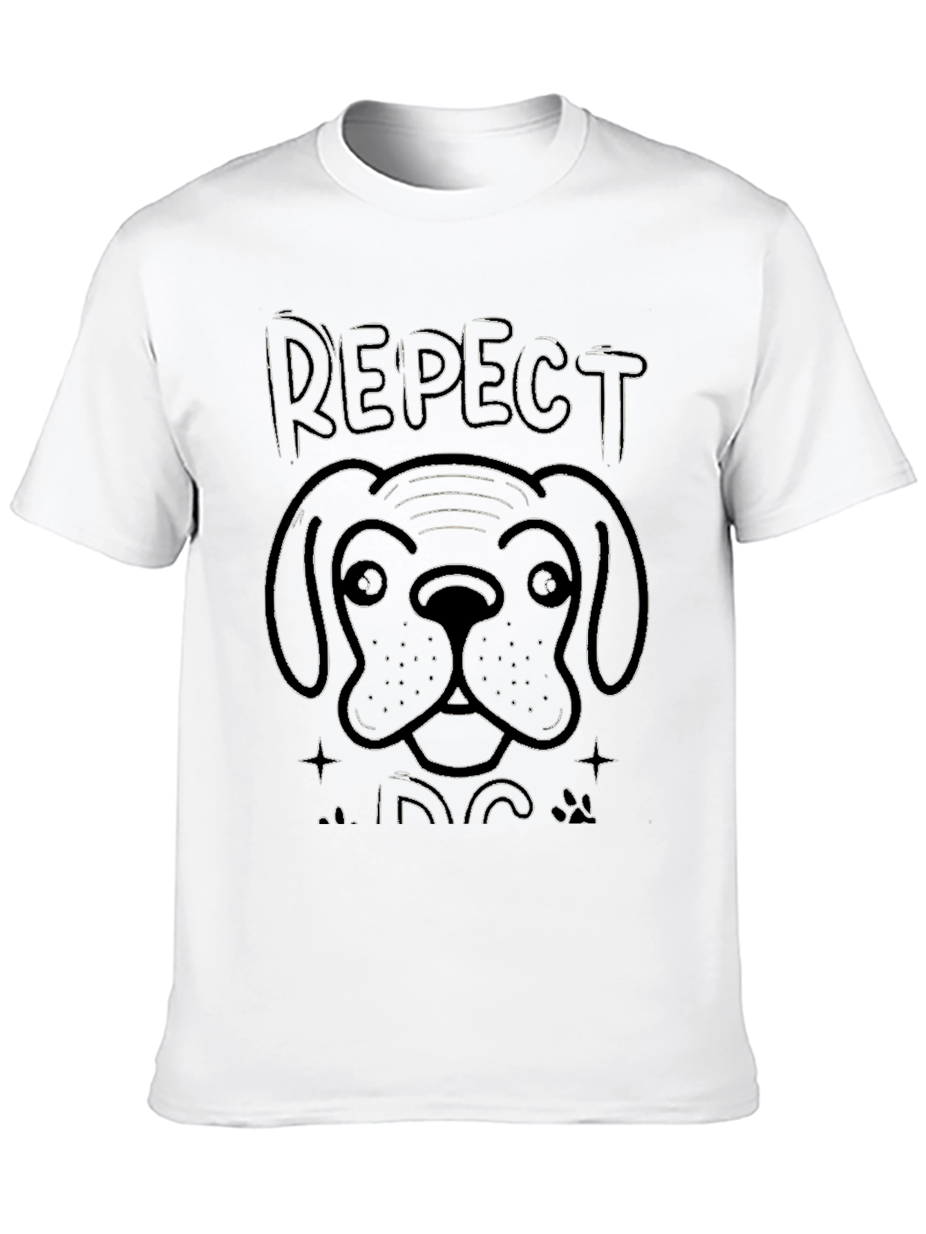 Black Respect Dog Graphic Tee - Men's Black T-Shirt view 10