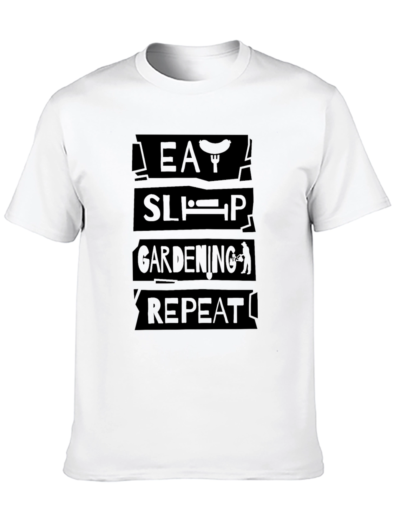 Black Eat Sleep Gardening Repeat Black T-Shirt view 10