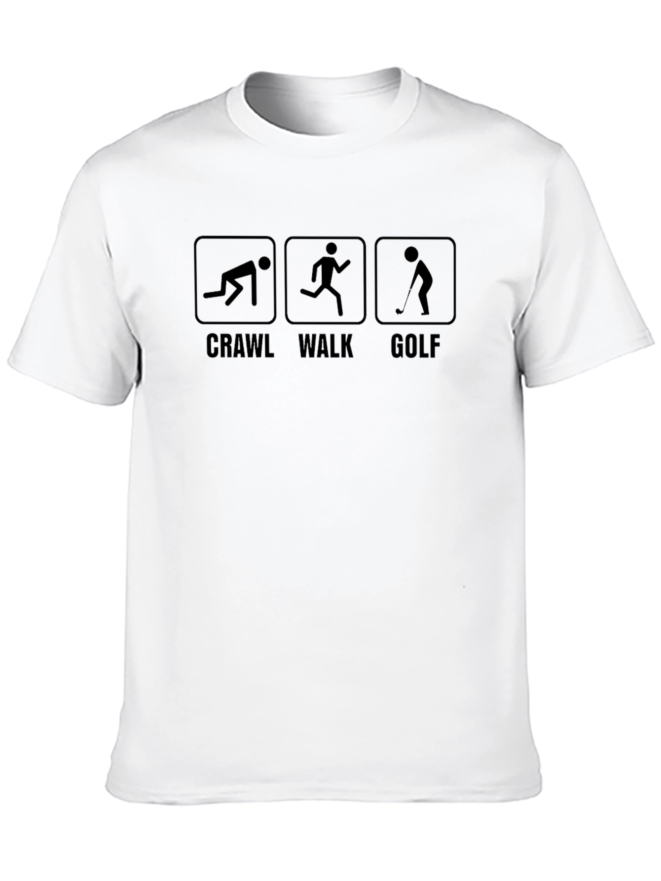 Black Crawl Walk Golf T-Shirt: Funny Golfing Tee for Dad view 10
