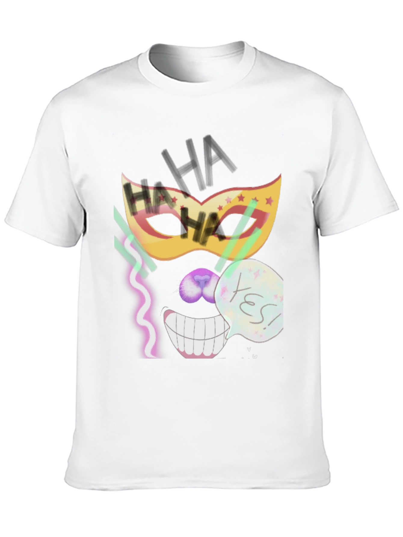 Black Crazy Mask Tee: Cheshire Cat Grin view 10