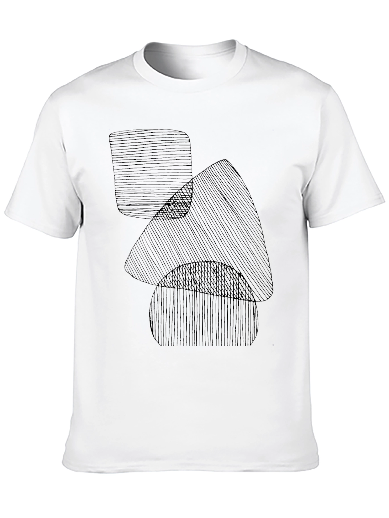 Black Abstract Graphic Print Black Tee view 10