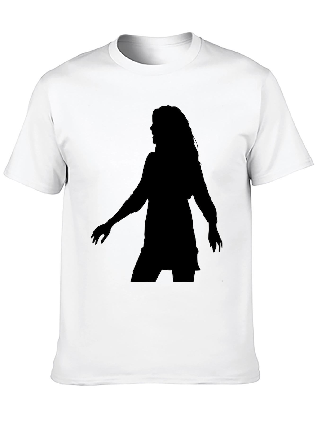Black Silhouette Tee - Woman Figure Black T-Shirt view 10