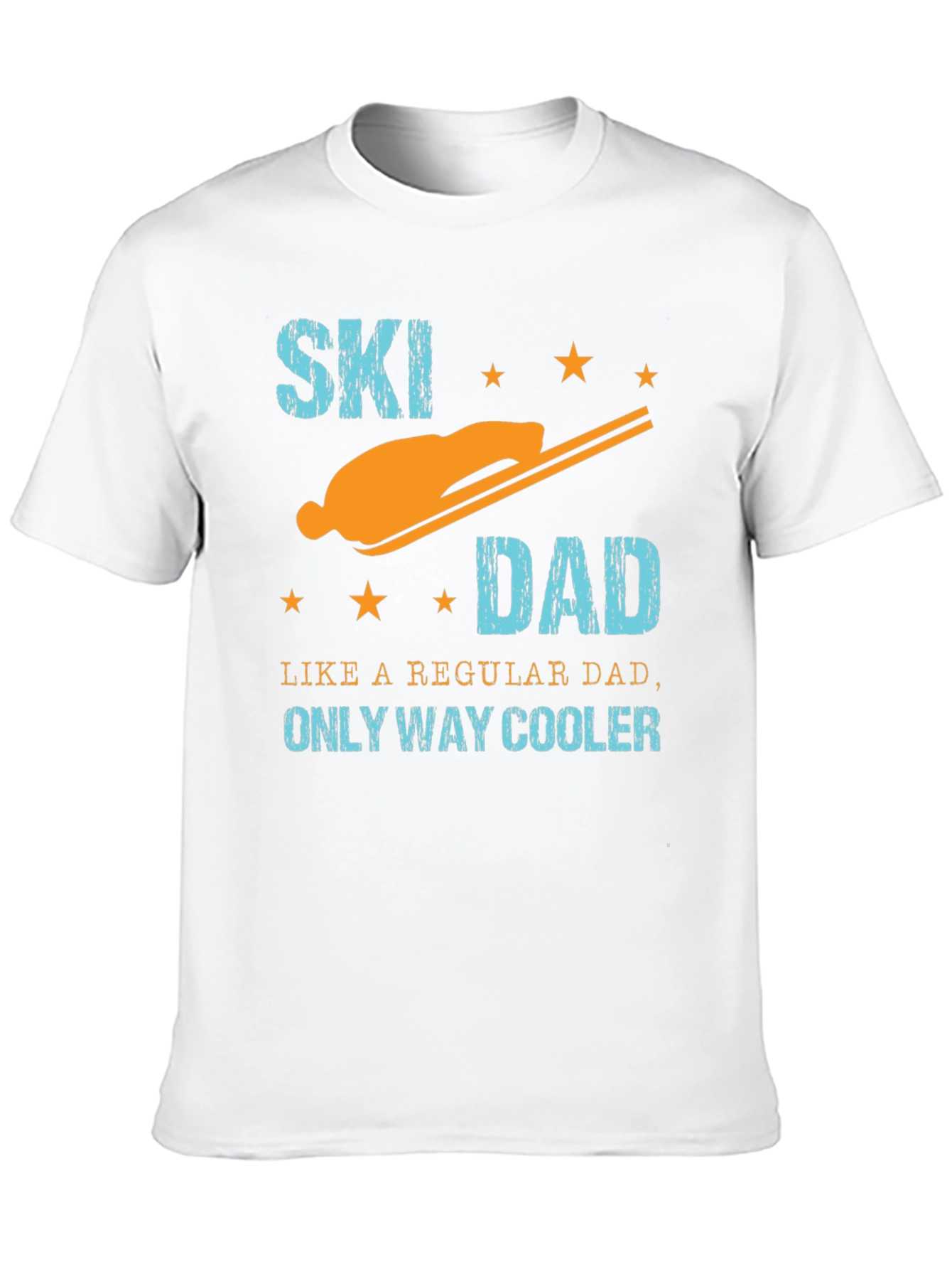 Black Cool Ski Dad Graphic Tee - Black Cotton T-Shirt view 10