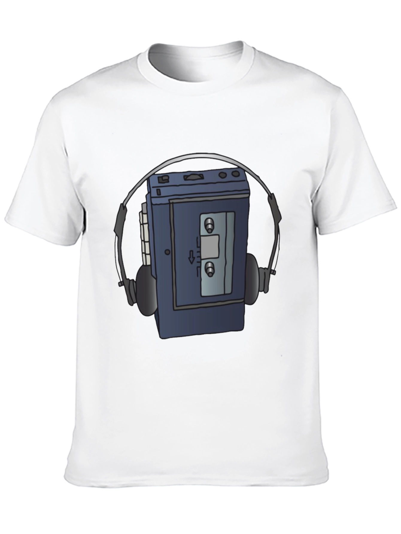 Black Retro Walkman Graphic Tee - Vintage Music Lover T-Shirt view 10