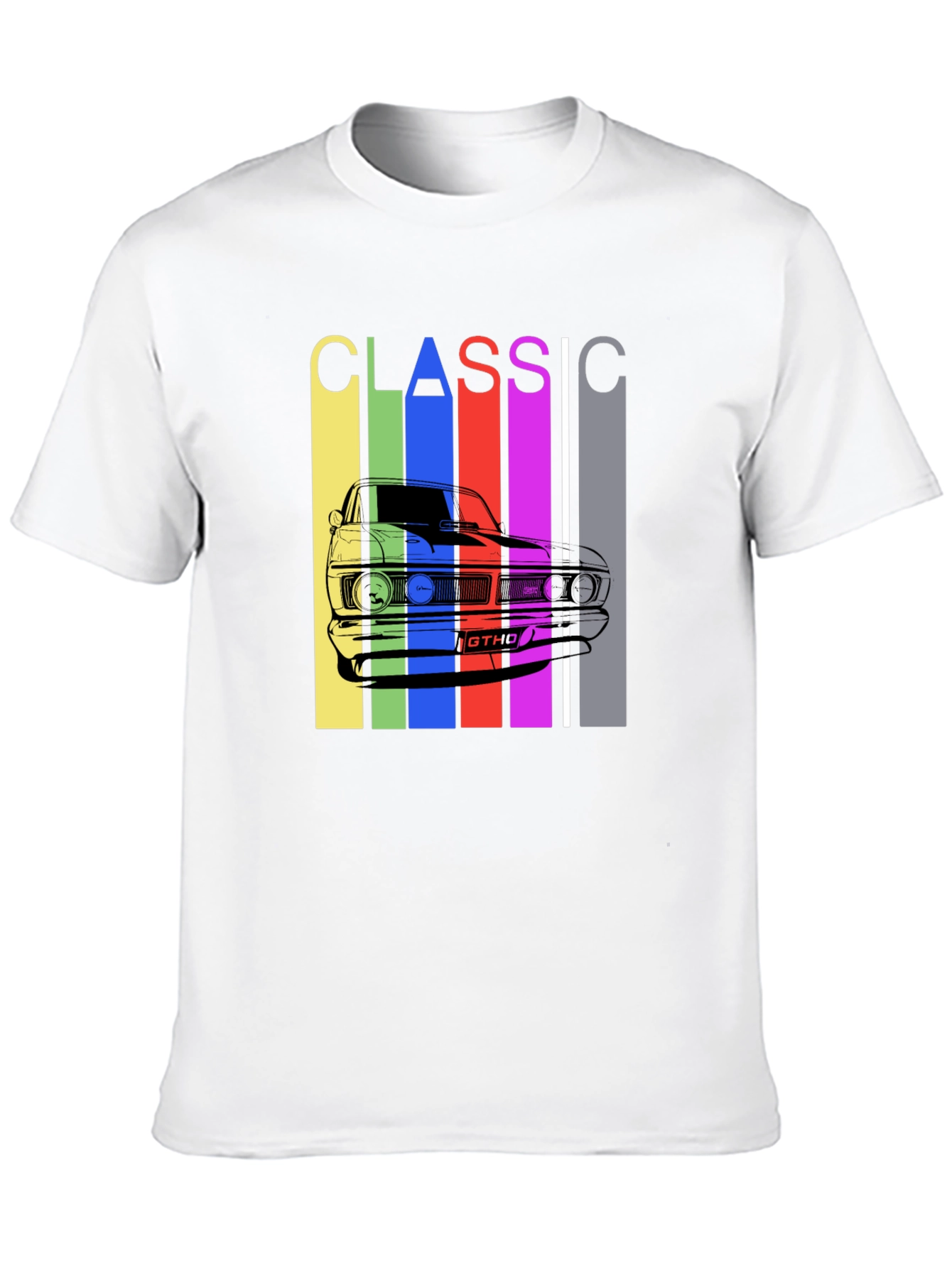 Black Classic Car T-Shirt - Retro Style Men's Tee view 10