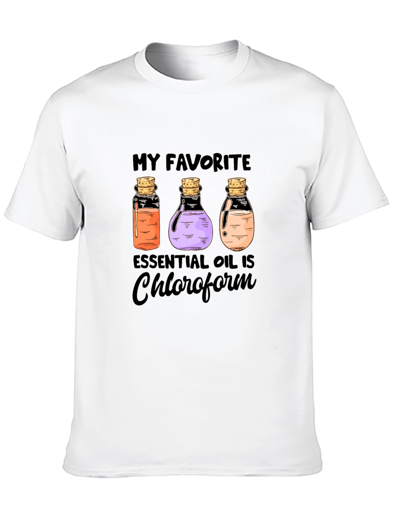 Black Essential Oil Chloroform T-Shirt view 10